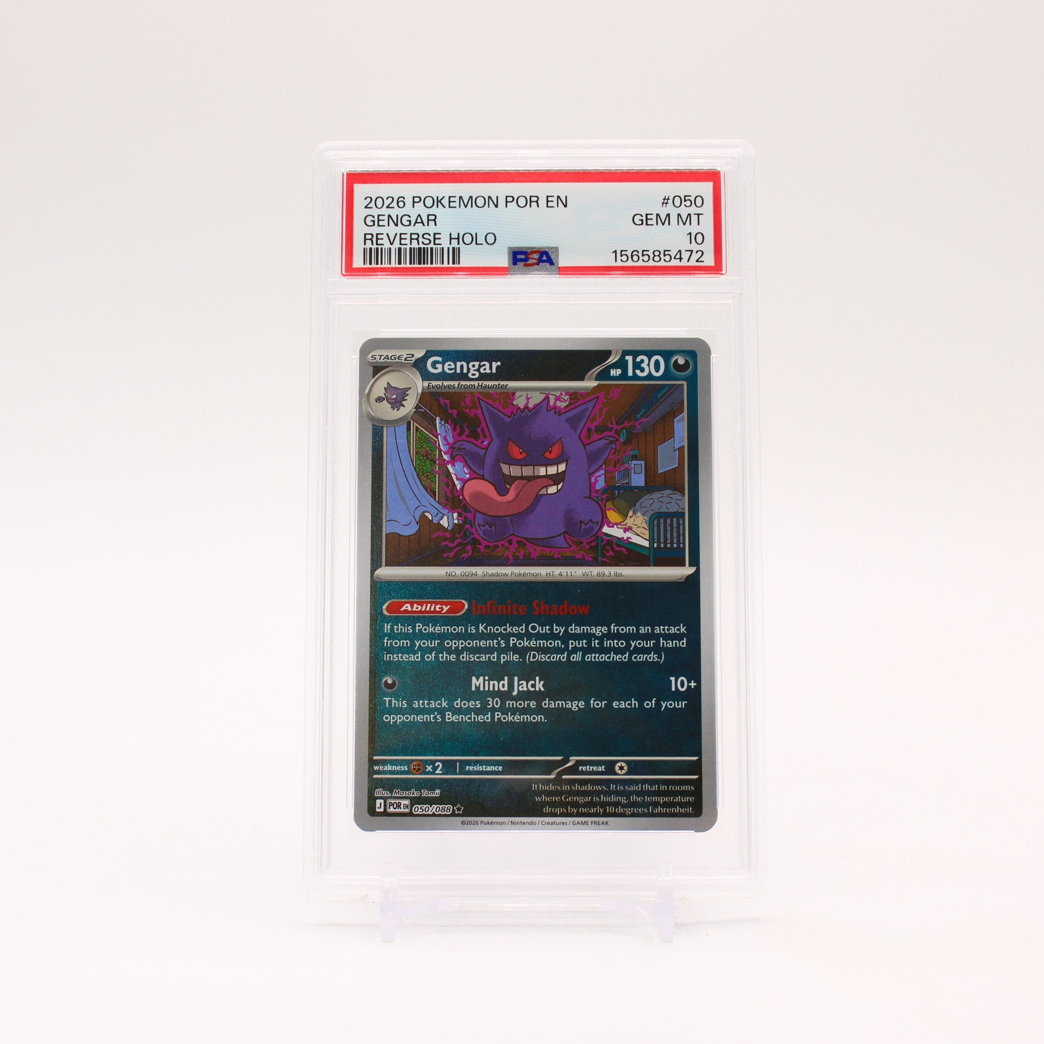 Gengar - 050/088 PSA 10 Perfect Order Reverse Holo Rare Pokemon - GEM MINT