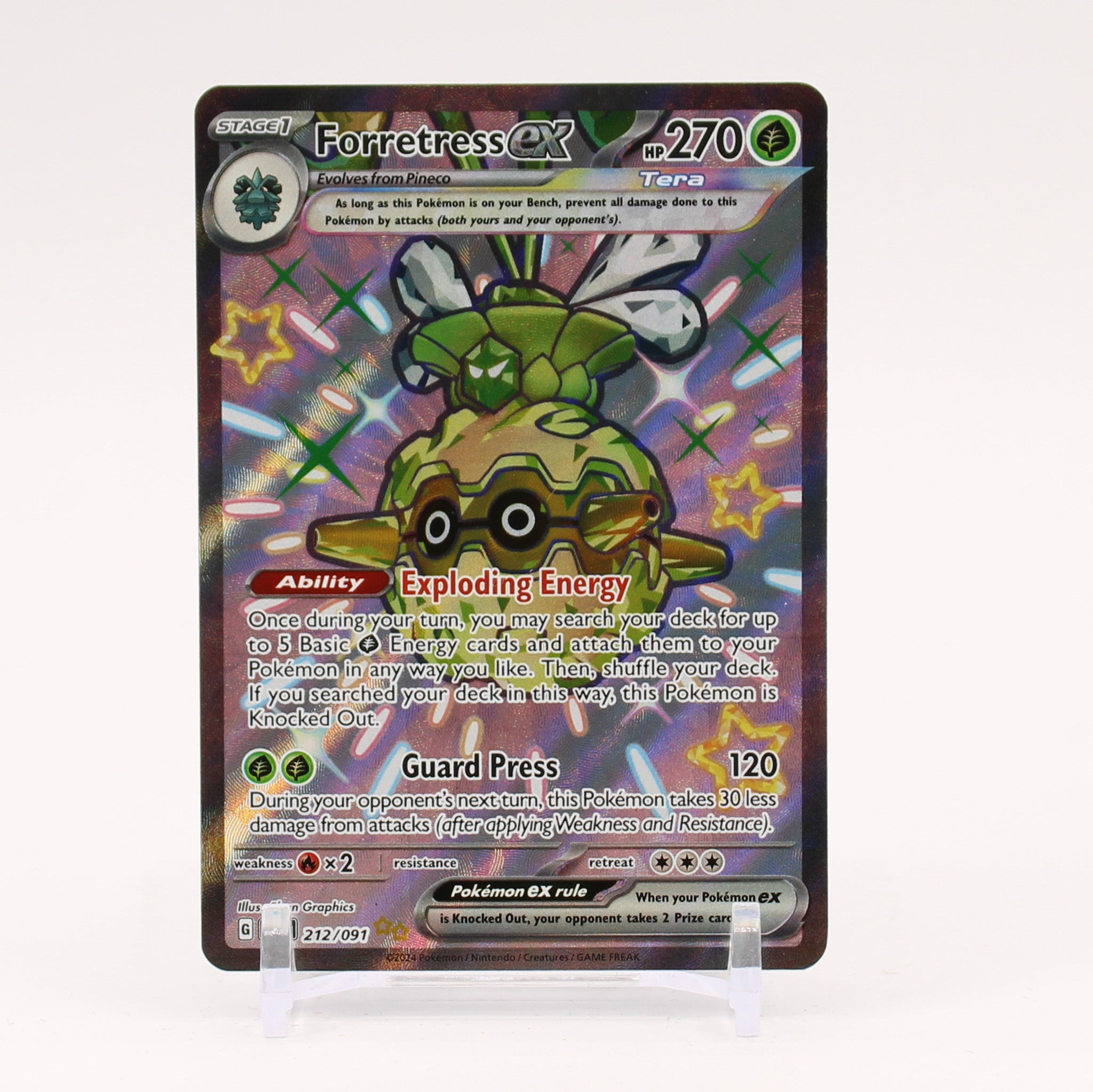 Forretress ex - 212/091 Paldean Fates Full Art Shiny Pokemon - NM/MINT