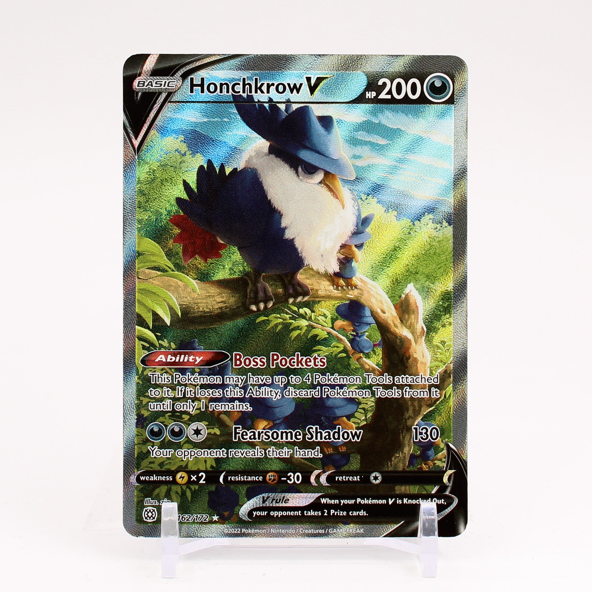 Honchkrow V - 162/172 Brilliant Stars ALTERNATE ART Pokemon - NM/MINT