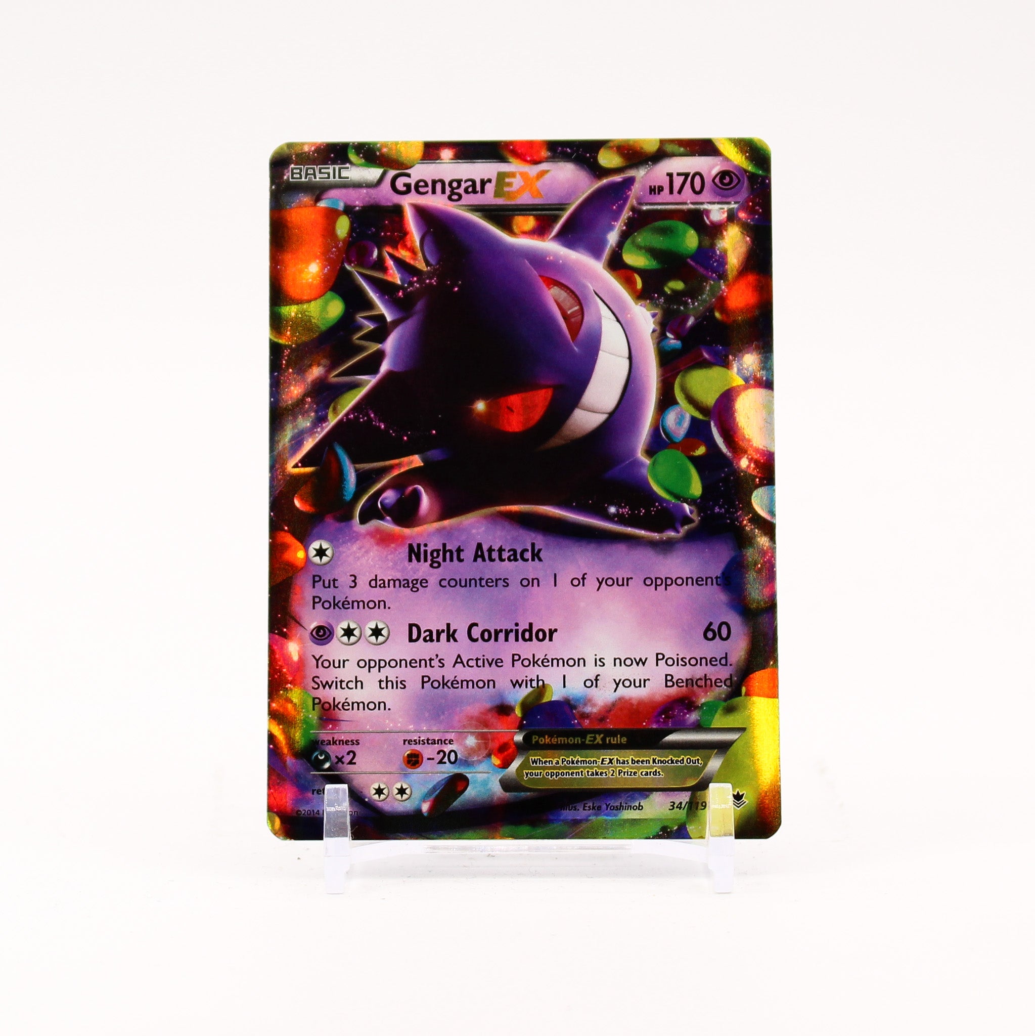 Gengar EX - 34/119 Phantom Forces Ultra Rare Pokemon MISCUT ERROR - LP