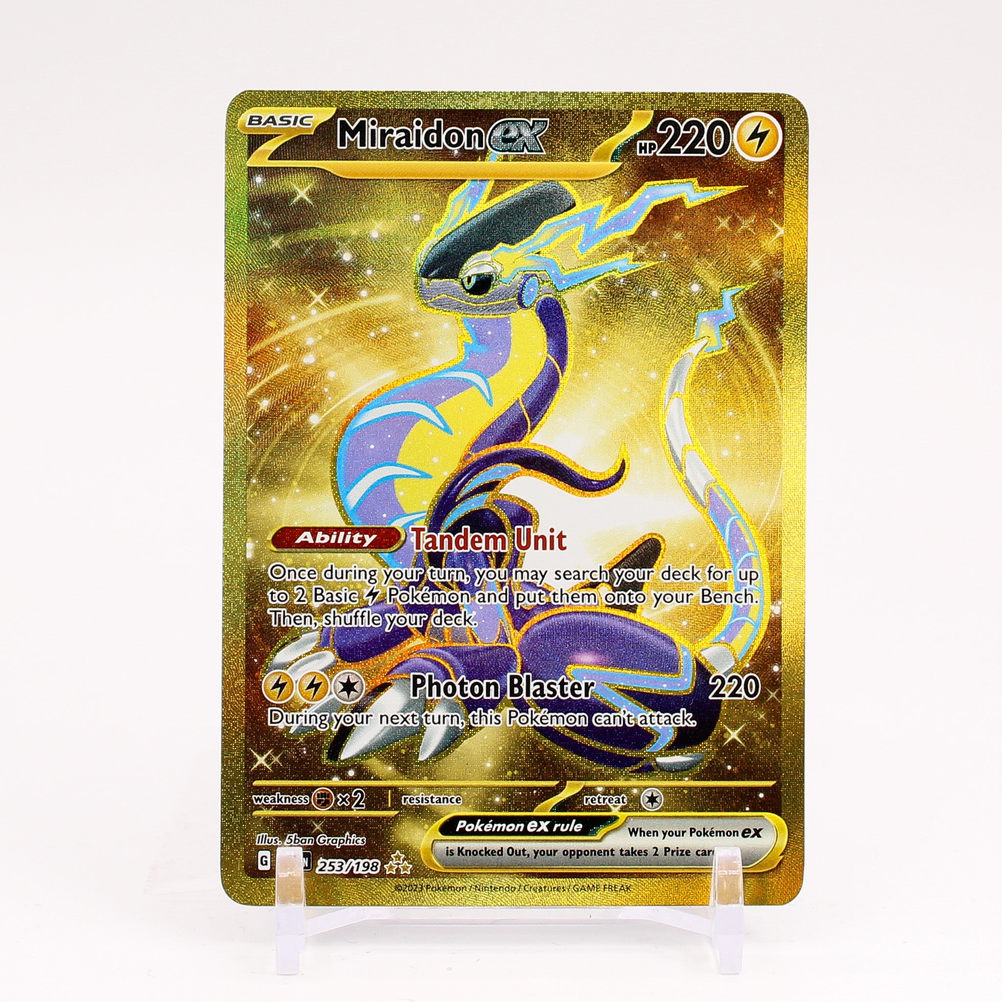 Miraidon ex - 253/198 Scarlet & Violet SECRET GOLD Pokemon - NM/MINT
