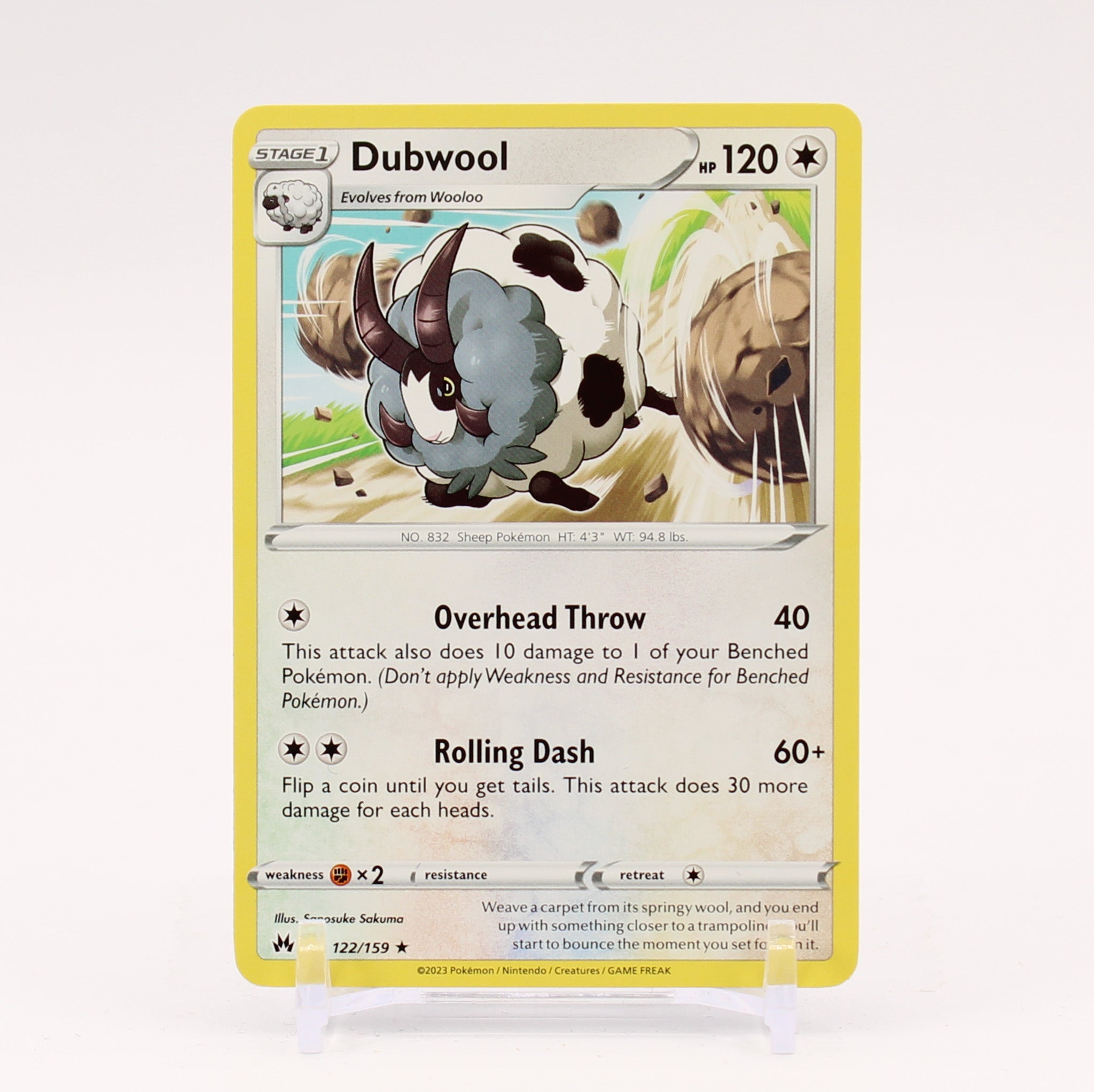 Dubwool - 122/159 Crown Zenith Rare Pokemon - NM/MINT