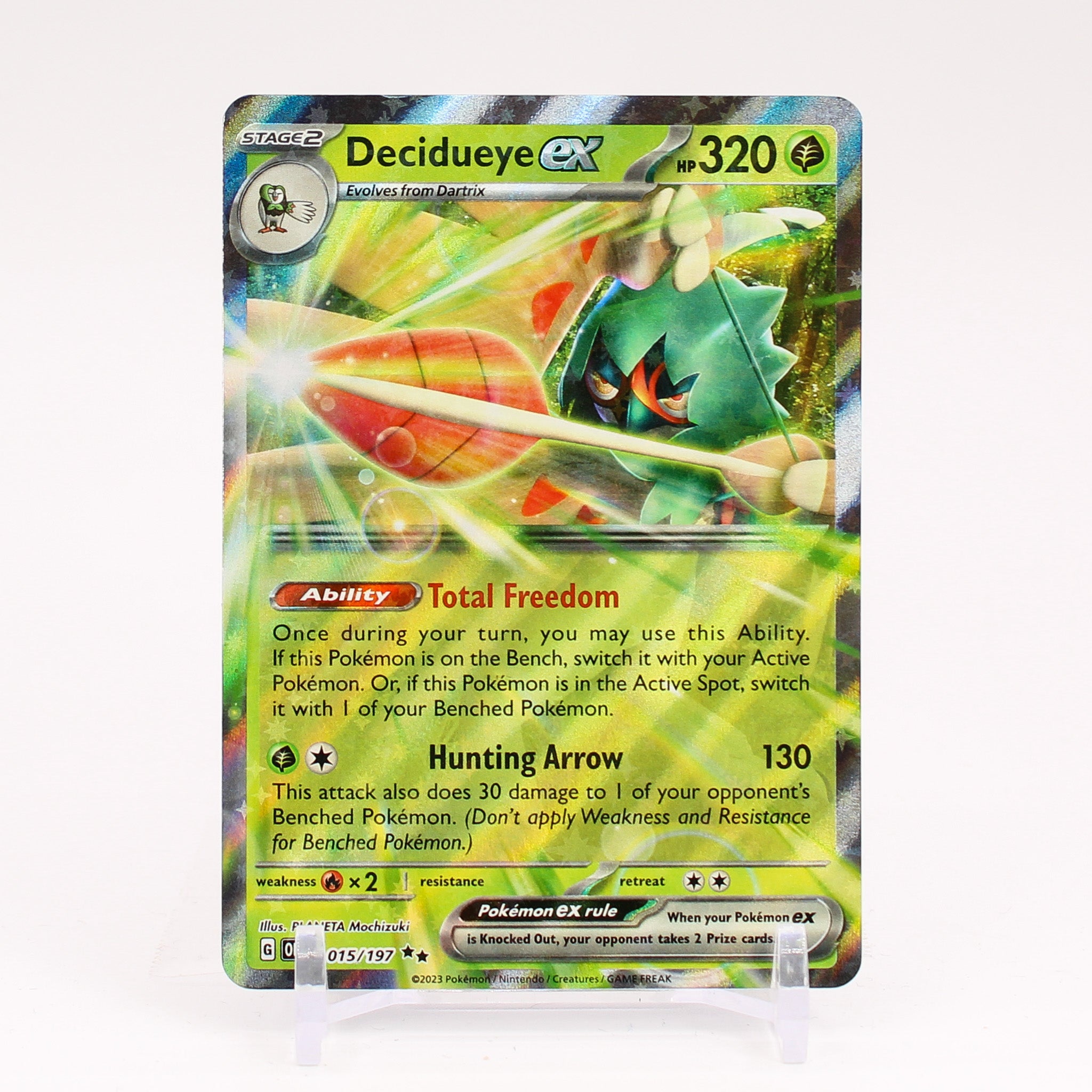 Decidueye ex - 015/197 Obsidian Flames Double Rare Pokemon - NM/MINT