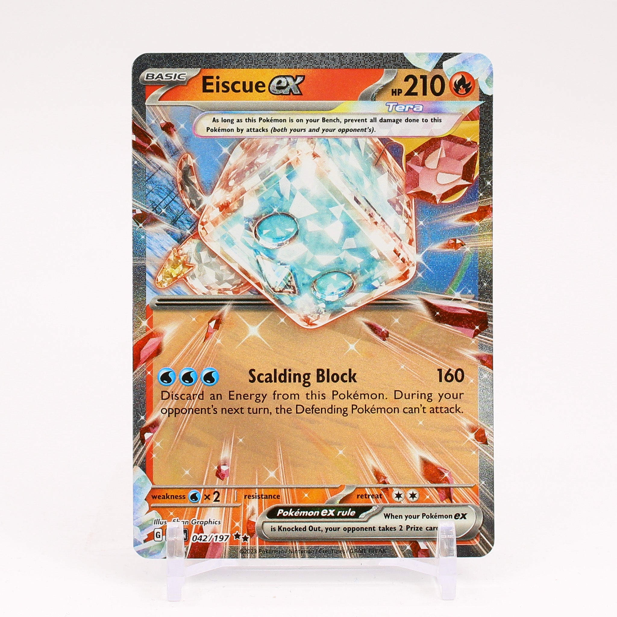 Eiscue ex - 042/197 Obsidian Flames Double Rare Pokemon - NM/MINT