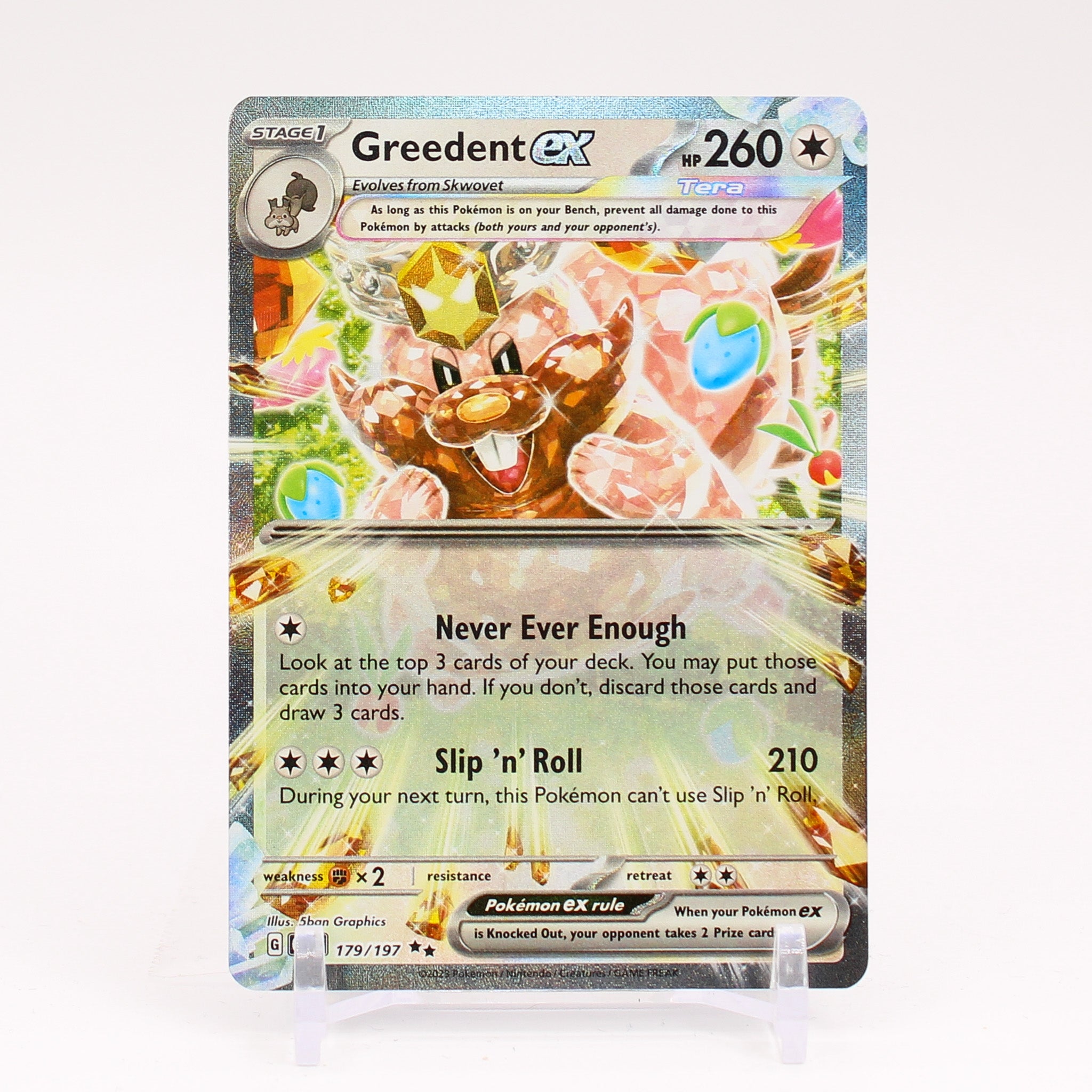 Greedent ex - 179/197 Obsidian Flames Double Rare Pokemon - NM/MINT