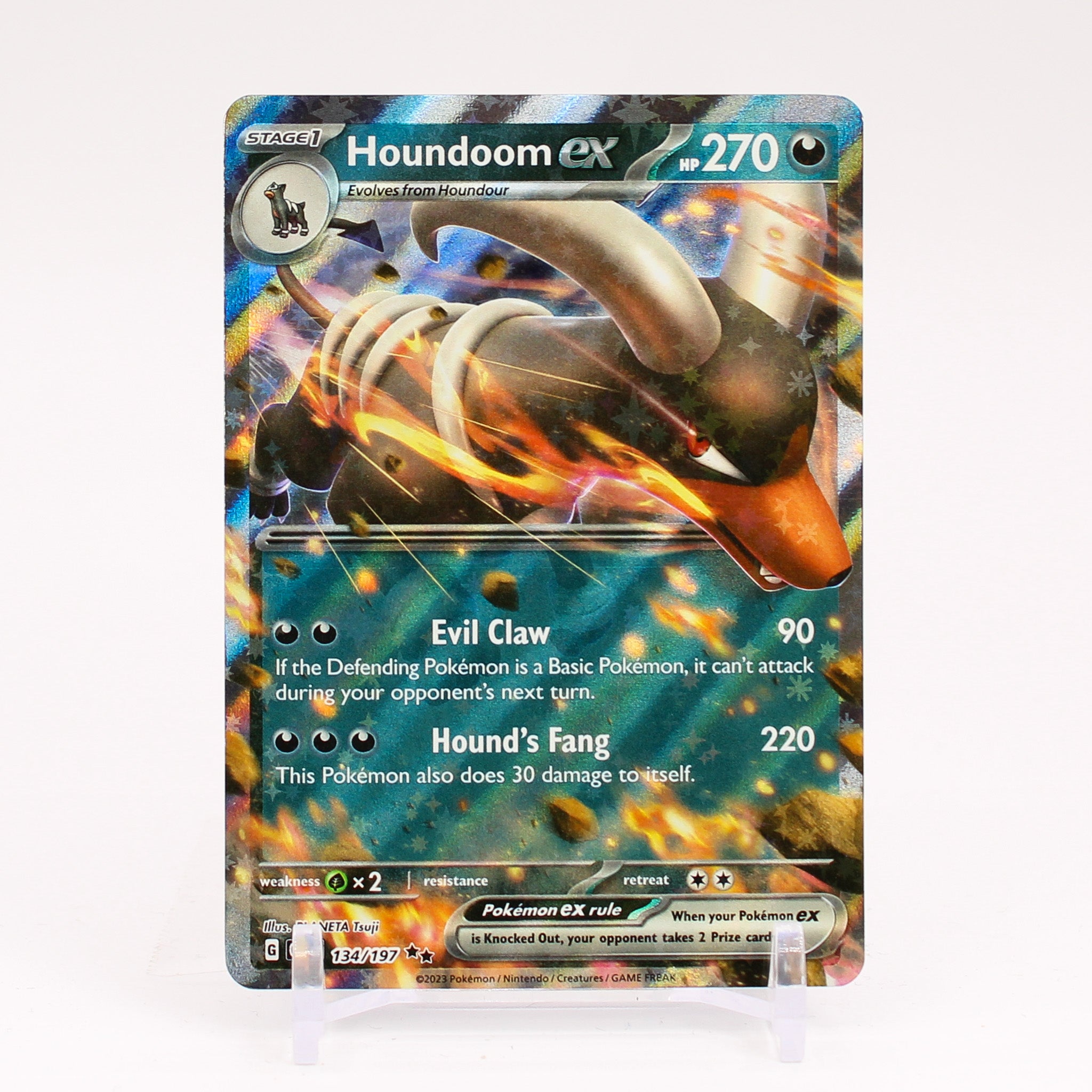 Houndoom ex - 134/197 Obsidian Flames Double Rare Pokemon - NM/MINT