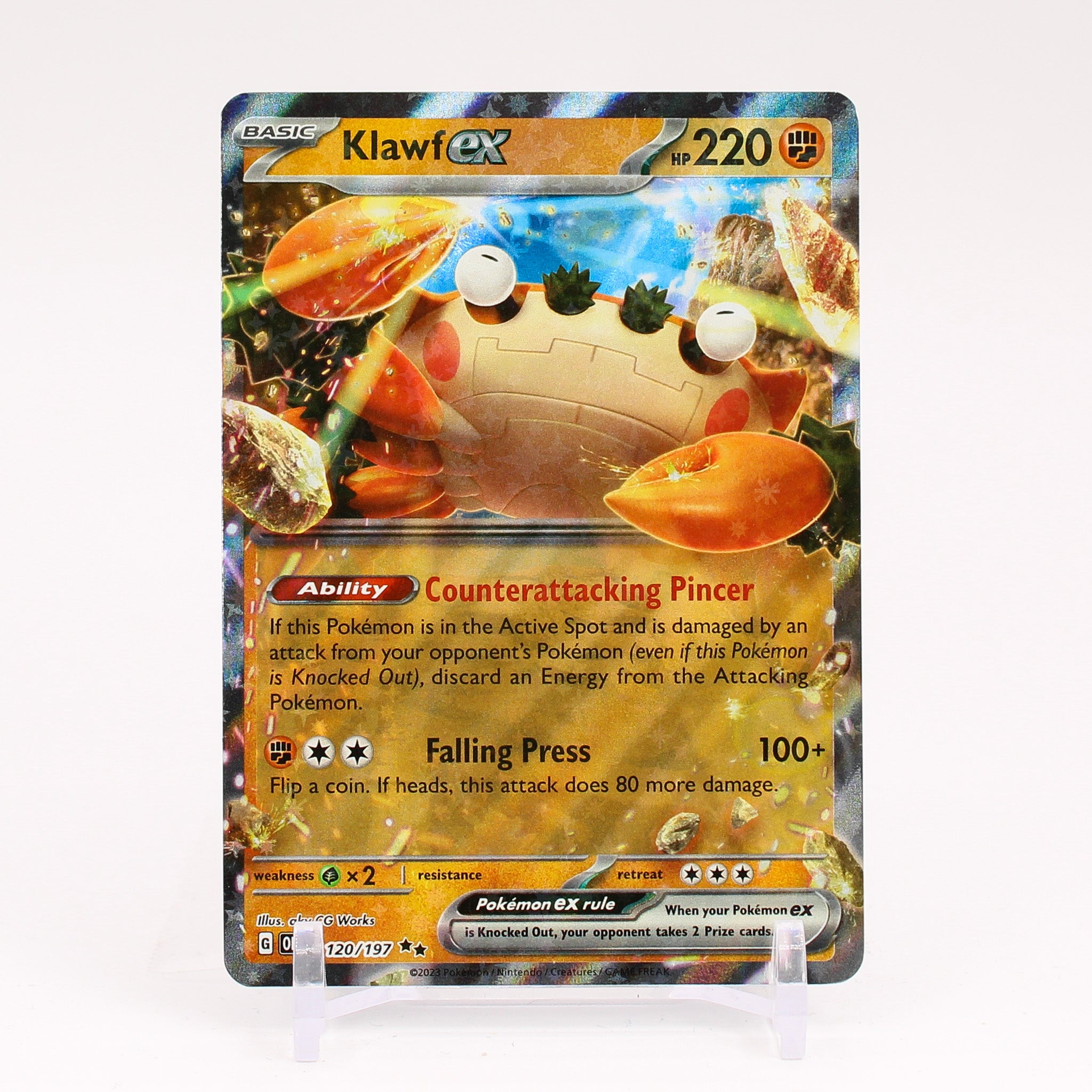 Klawf ex - 120/197 Obsidian Flames Double Rare Pokemon - NM/MINT