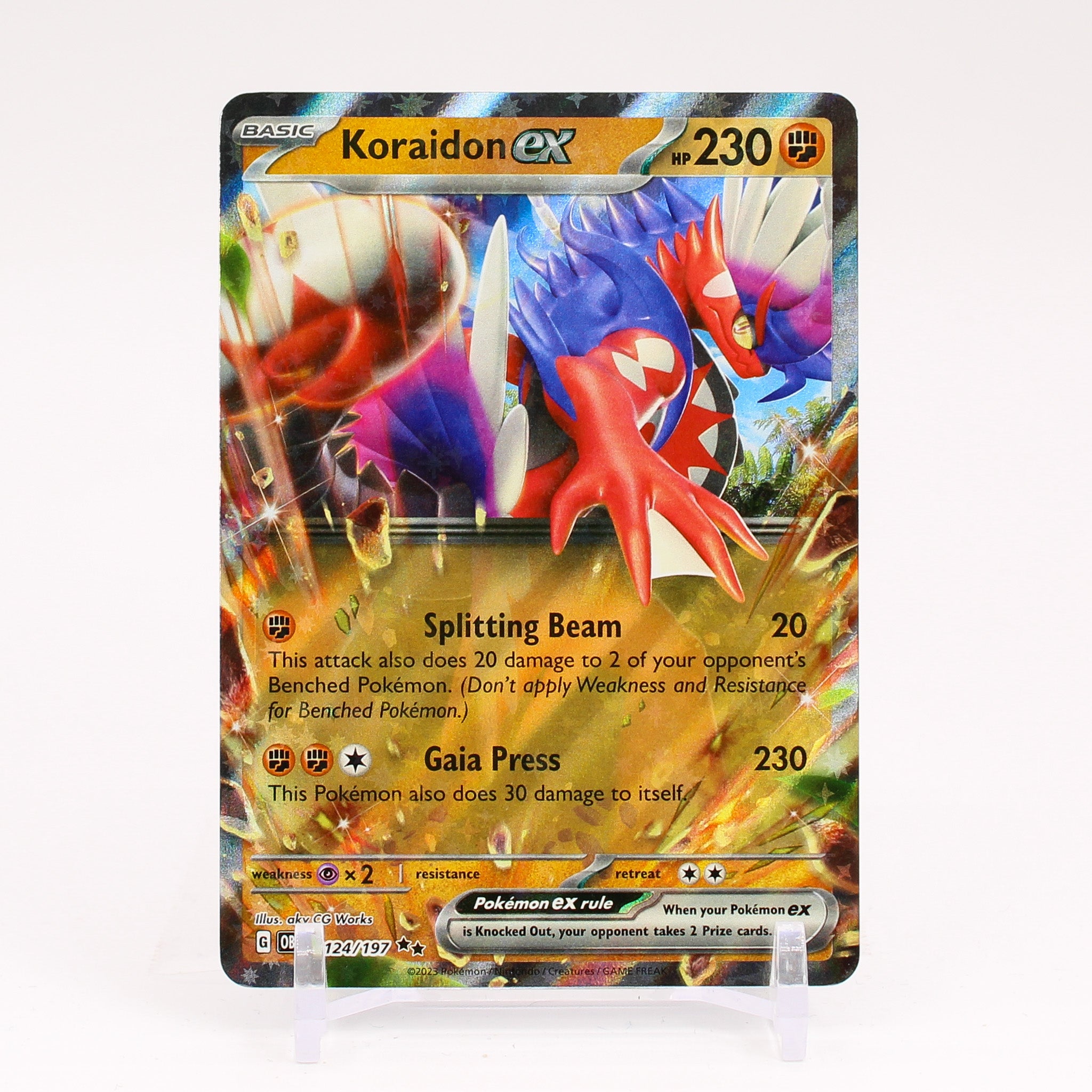 Koraidon ex - 124/197 Obsidian Flames Double Rare Pokemon - NM/MINT