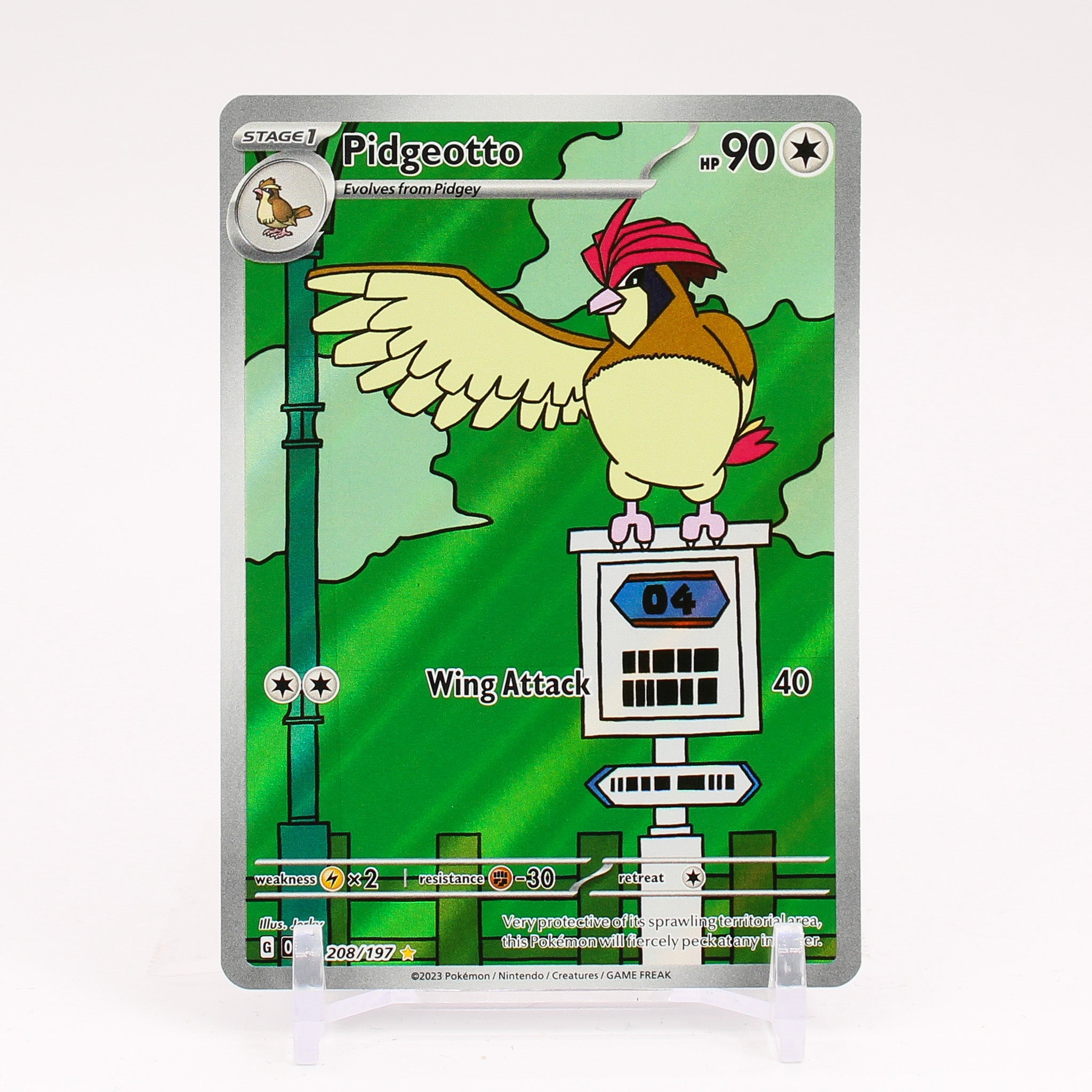 Pidgeotto - 208/197 Obsidian Flames Illustration Rare Pokemon - NM/MINT