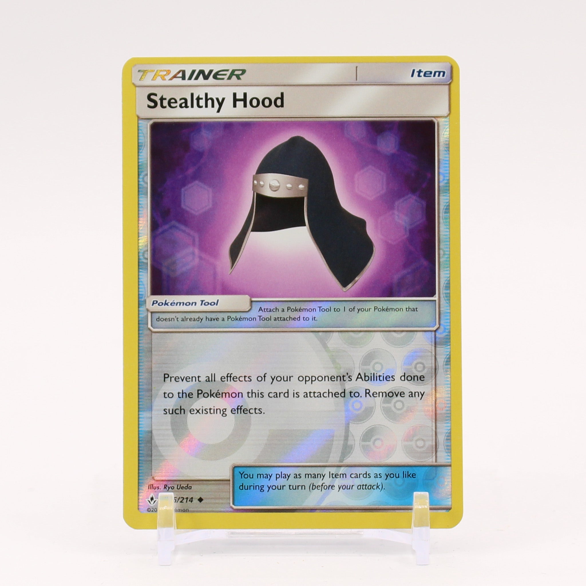 Stealthy Hood - 186/214 Unbroken Bonds Reverse Holo Trainer - NM/MINT