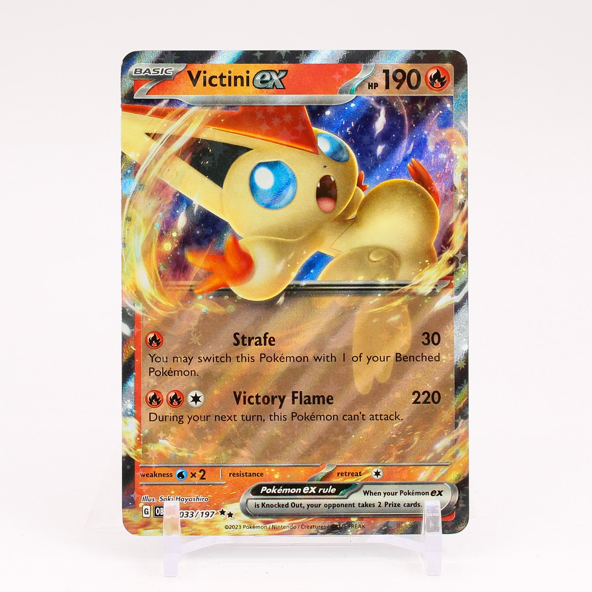 Victini ex - 033/197 Obsidian Flames Double Rare Pokemon - NM/MINT