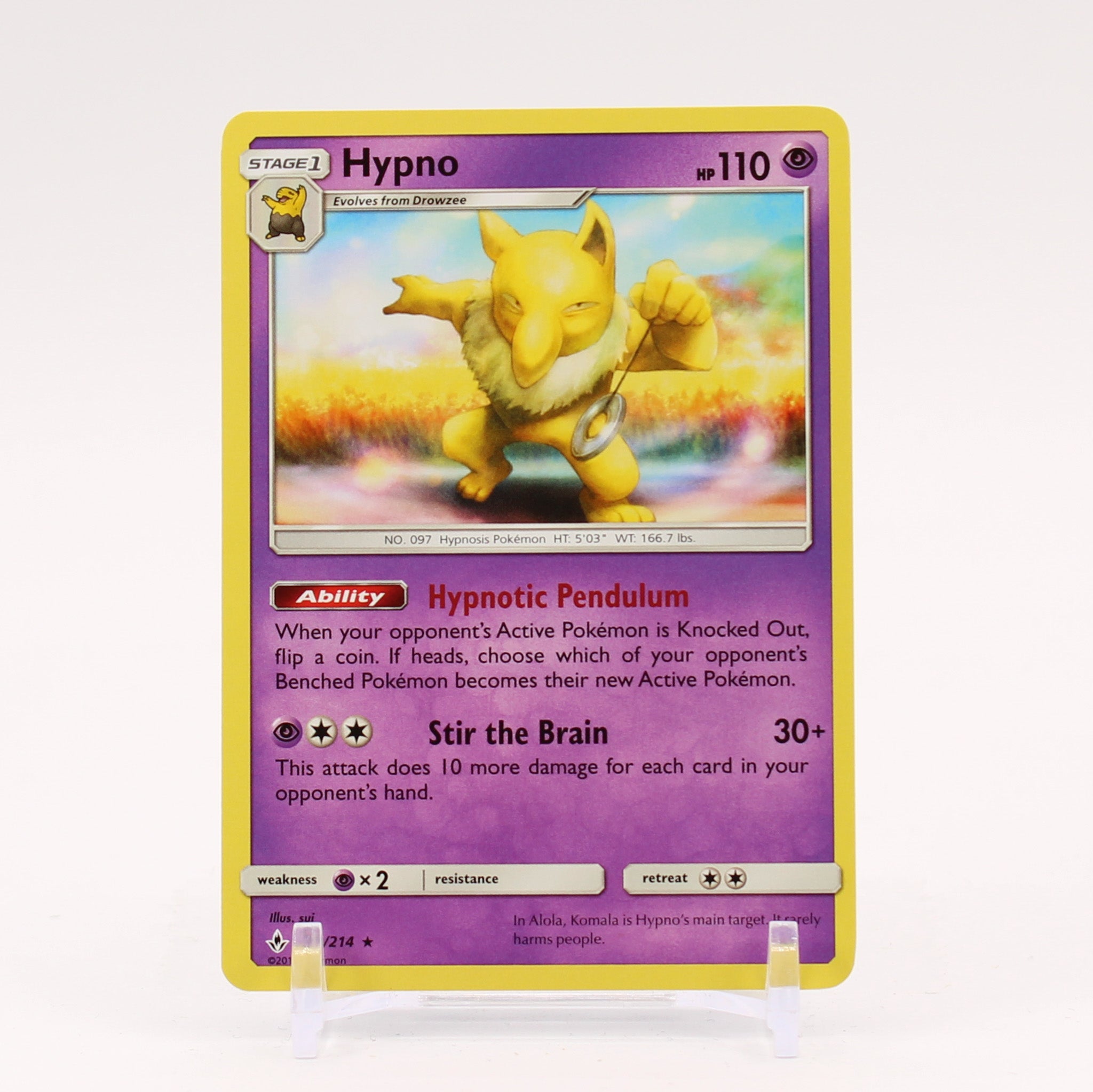 Hypno - 72/214 Unbroken Bonds Rare Pokemon - NM/MINT