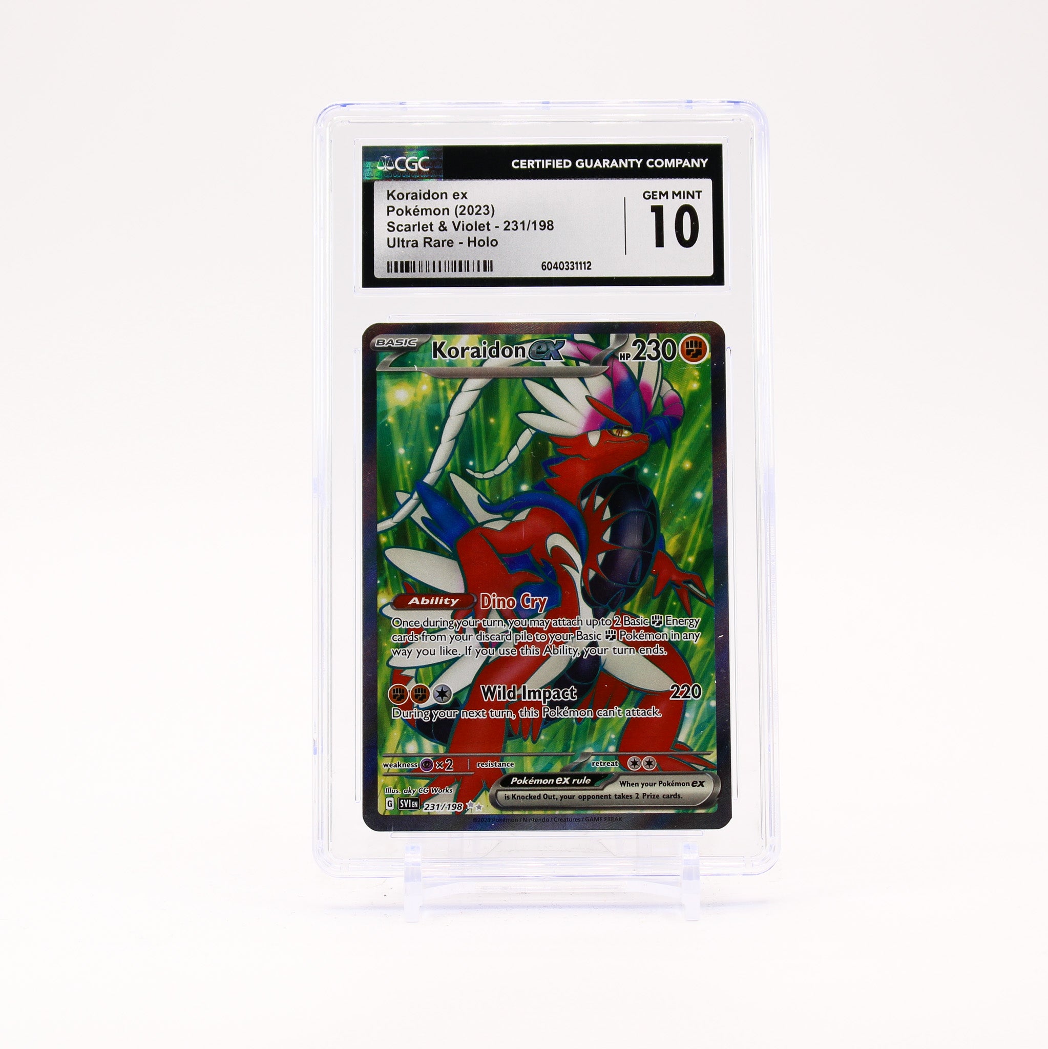 Koraidon ex - 231/198 CGC 10 Scarlet & Violet Full Art Pokemon - GEM MT