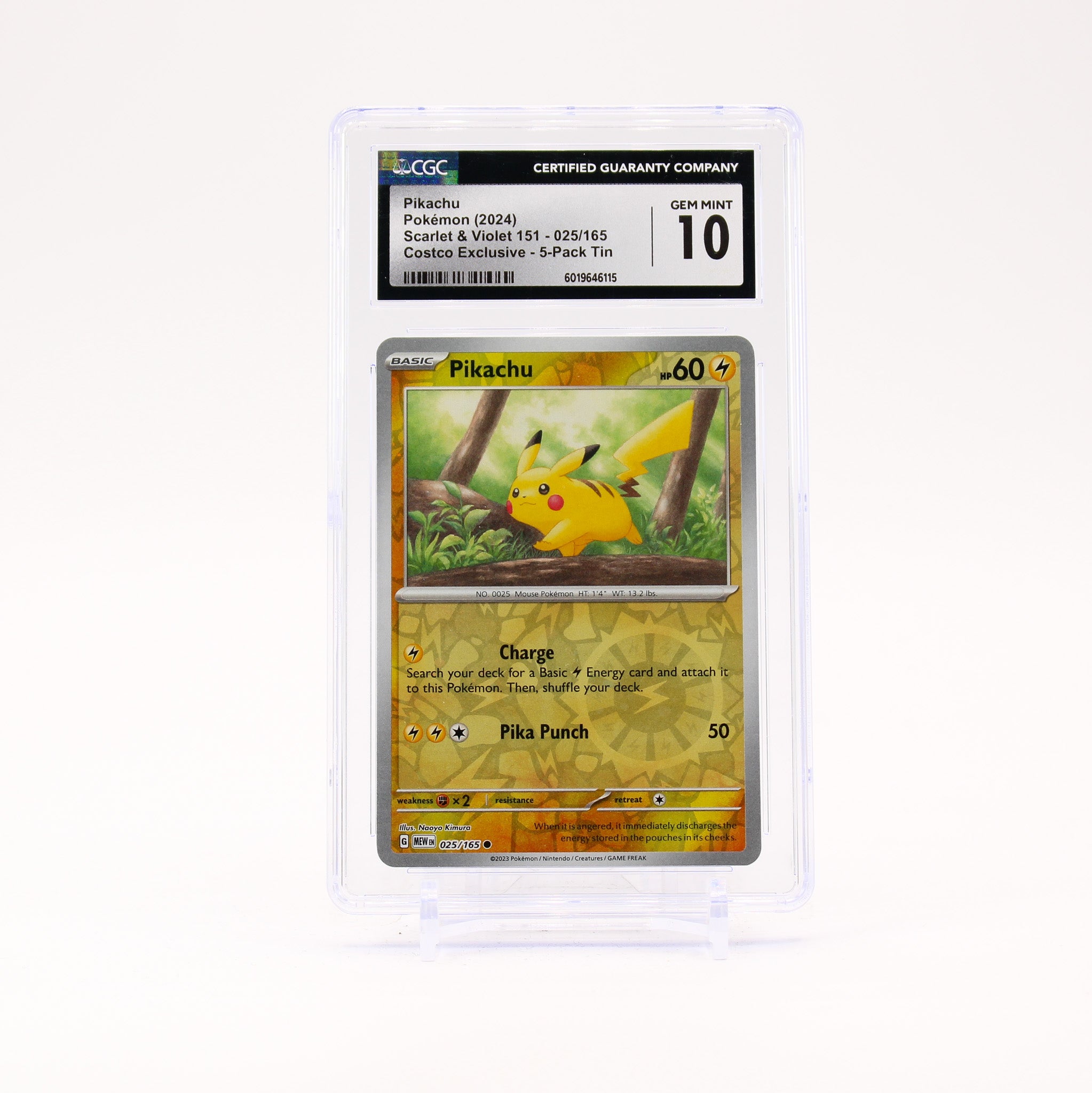 Pikachu - 025/165 CGC 10 151 Costco Exclusive Reverse Holo Promo Pokemon - GEM MT