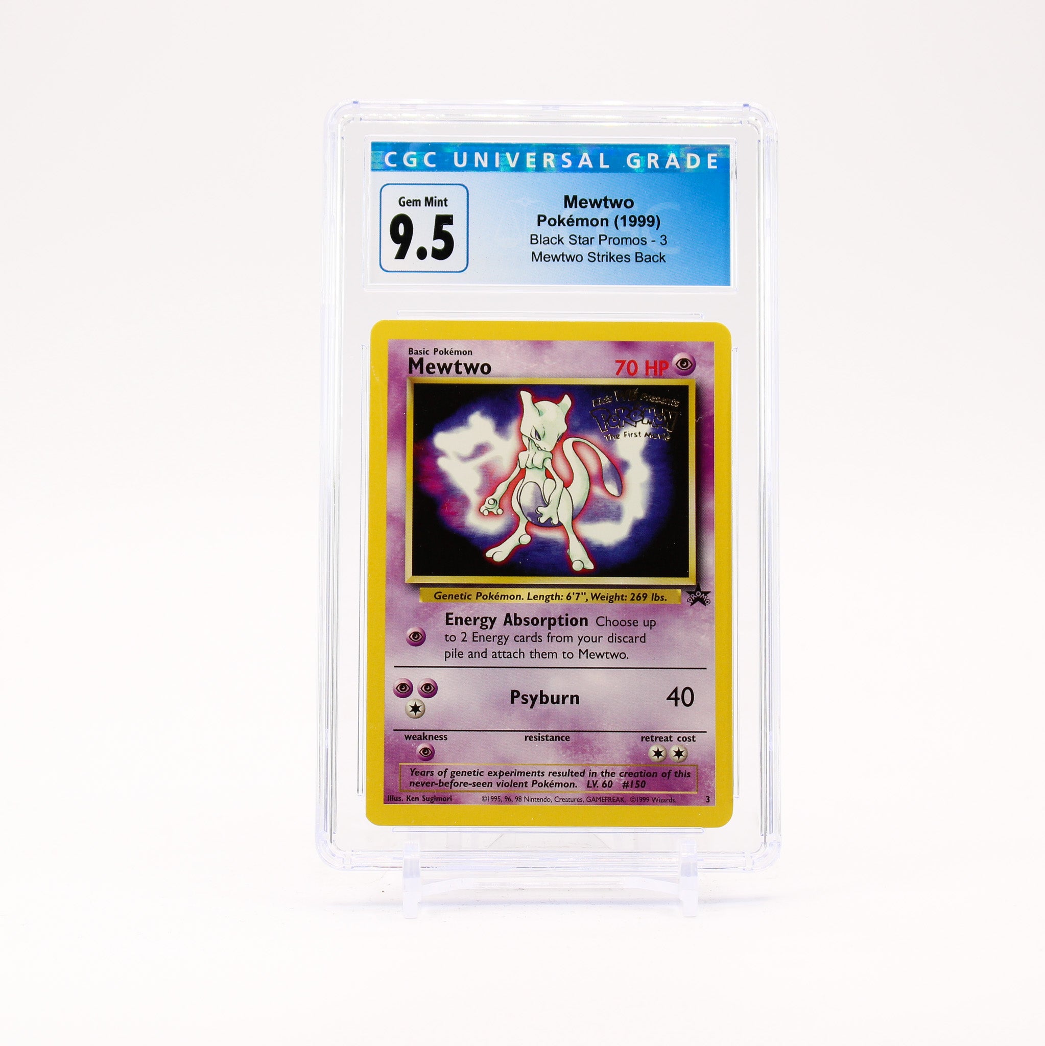 Mewtwo - 3 CGC 9.5 WotC WB First Movie Promo Pokemon - GEM MT