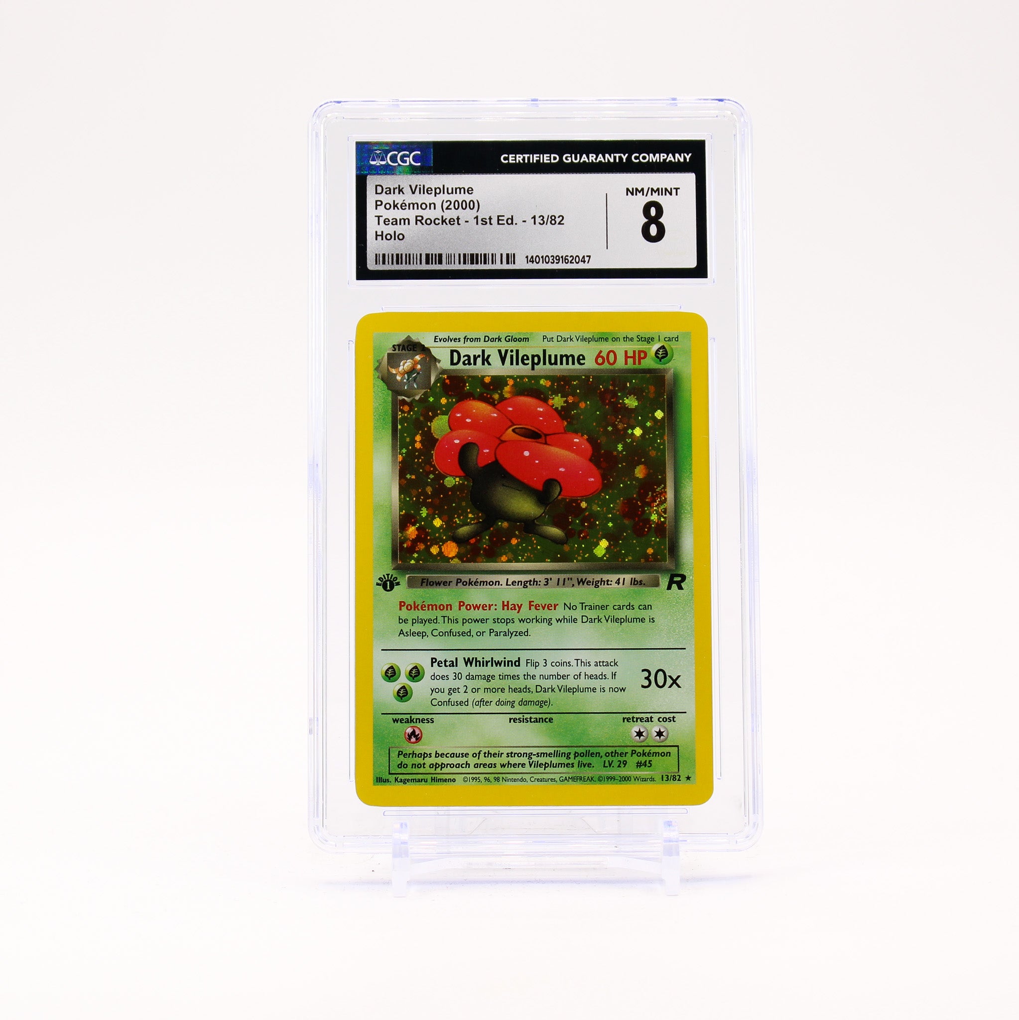 Dark Vileplume - 13/82 CGC 8 Team Rocket 1st Edition Holo Rare Pokemon - NM/MINT