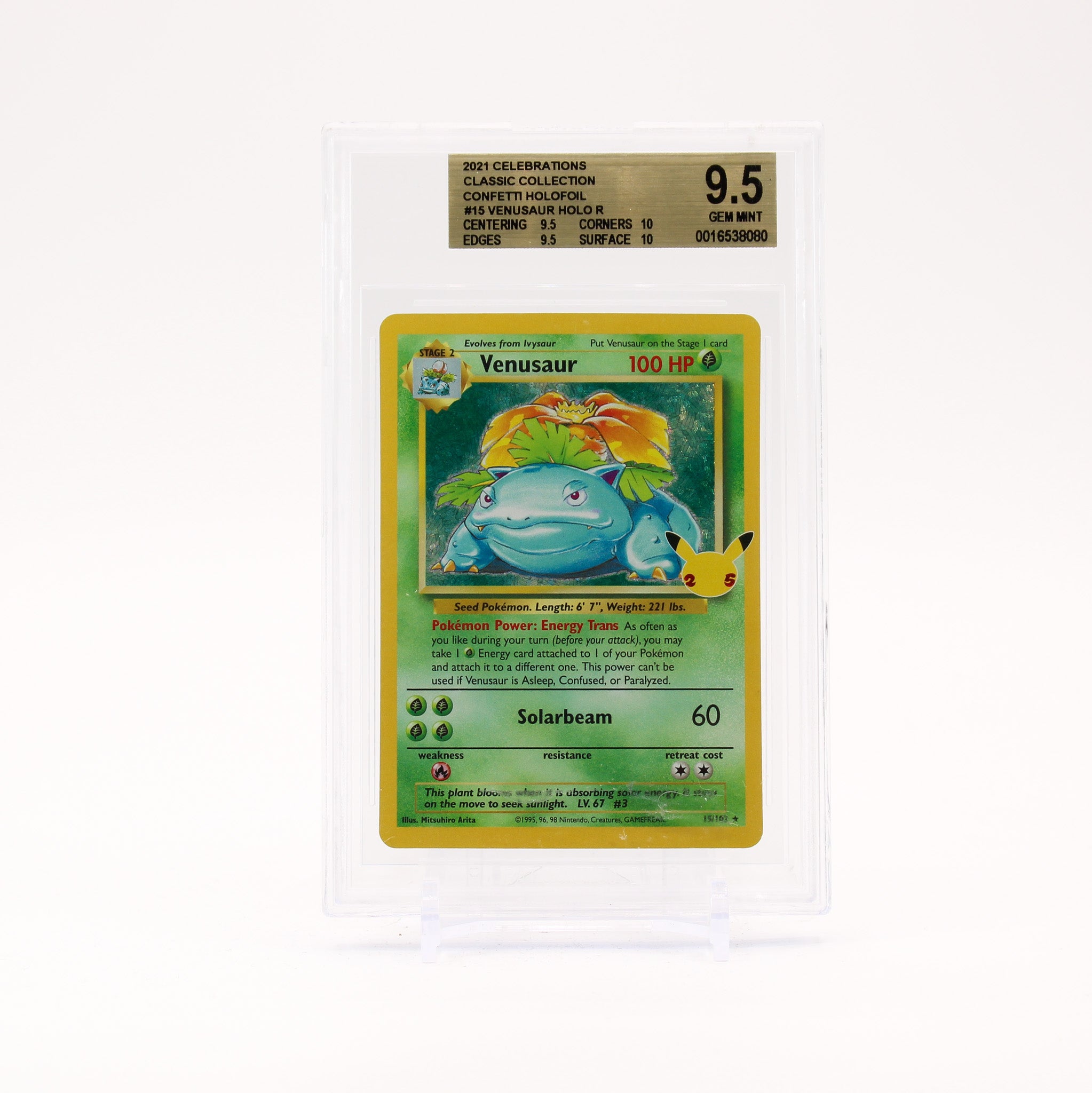 Venusaur - 15/102 BGS 9.5 Celebrations Holo Rare Pokemon - GEM MT