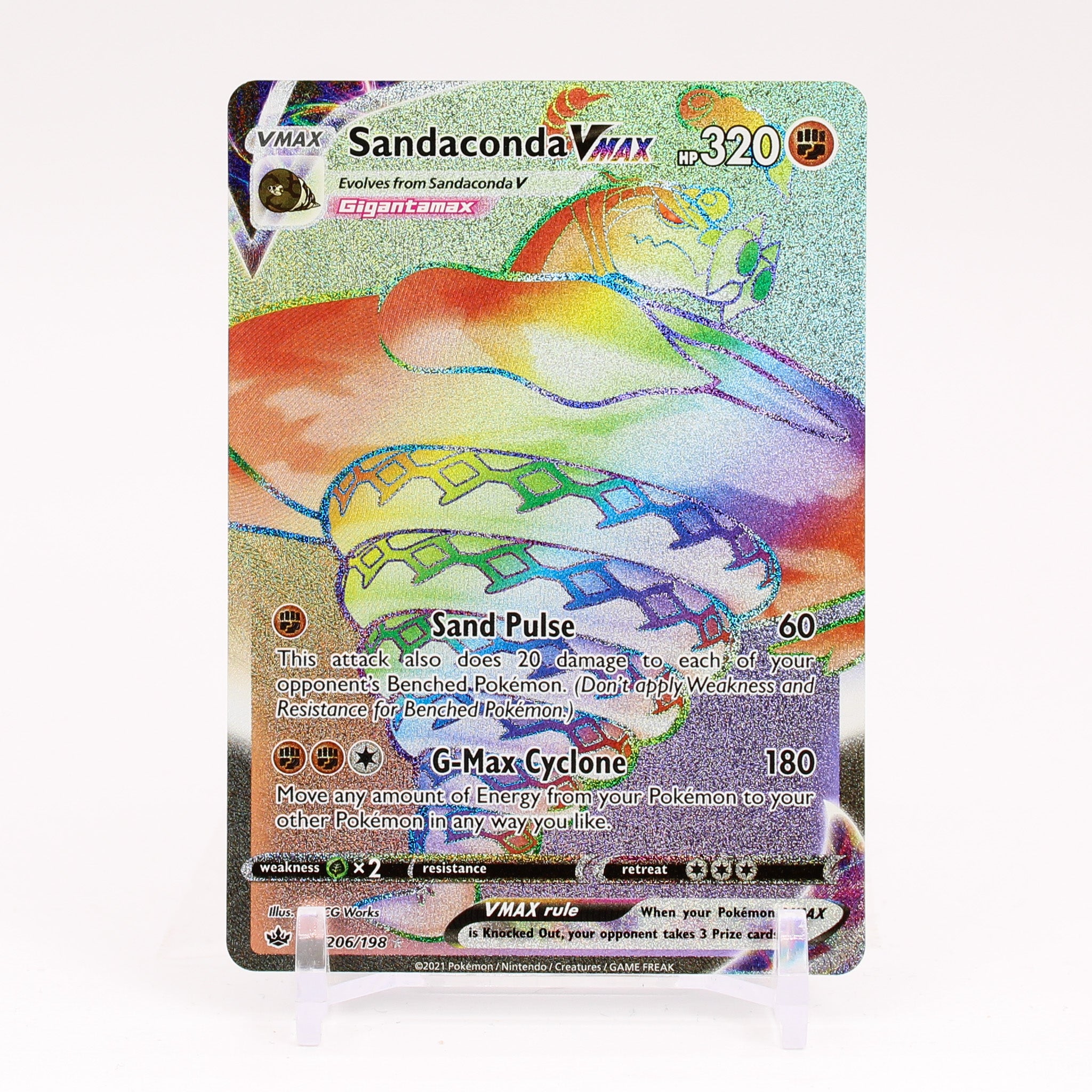Sandaconda Vmax - 206/198 Chilling Reign Rainbow Pokemon - NM/MINT