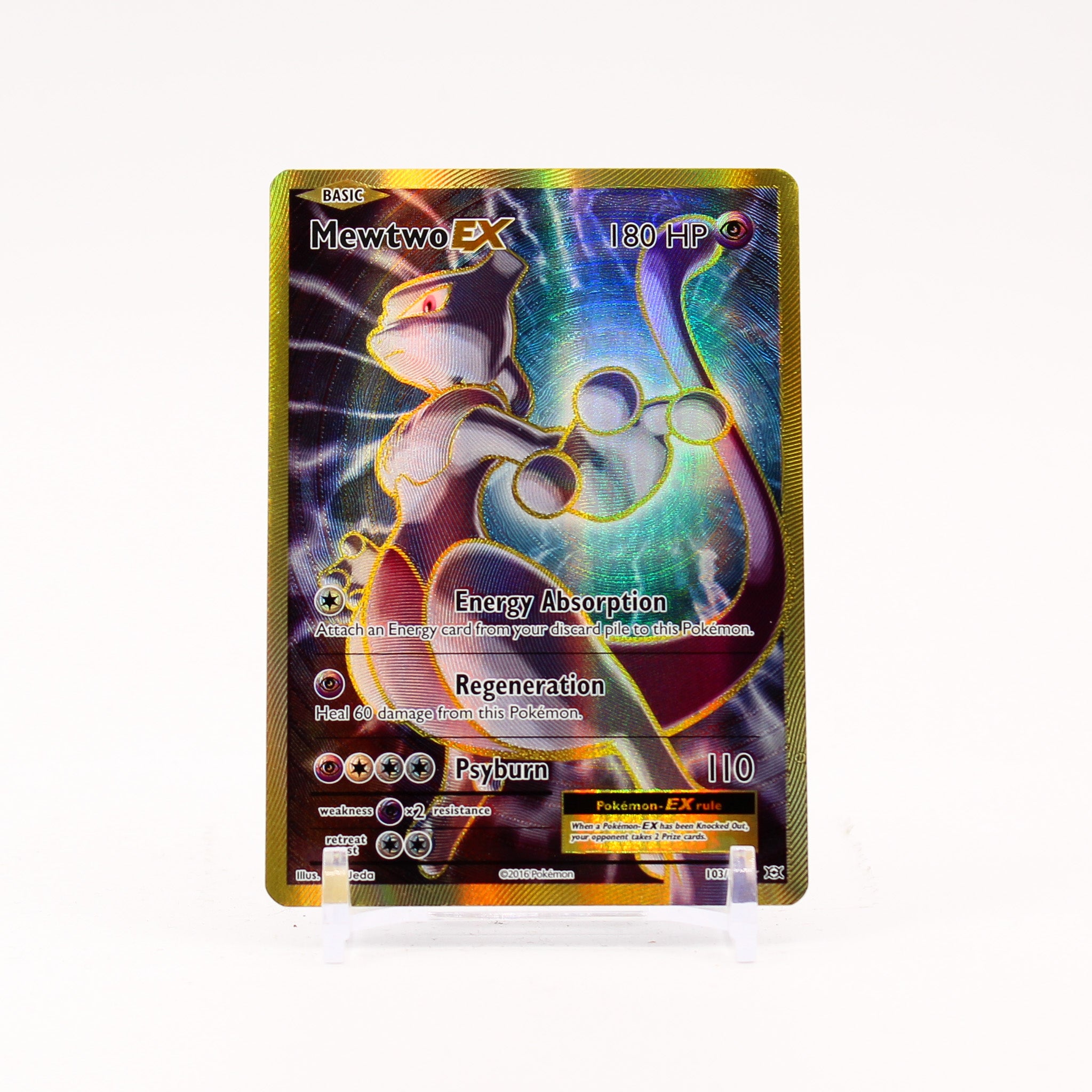 Mewtwo EX - 103/108 Evolutions Full Art Gold Pokemon - NM/LP