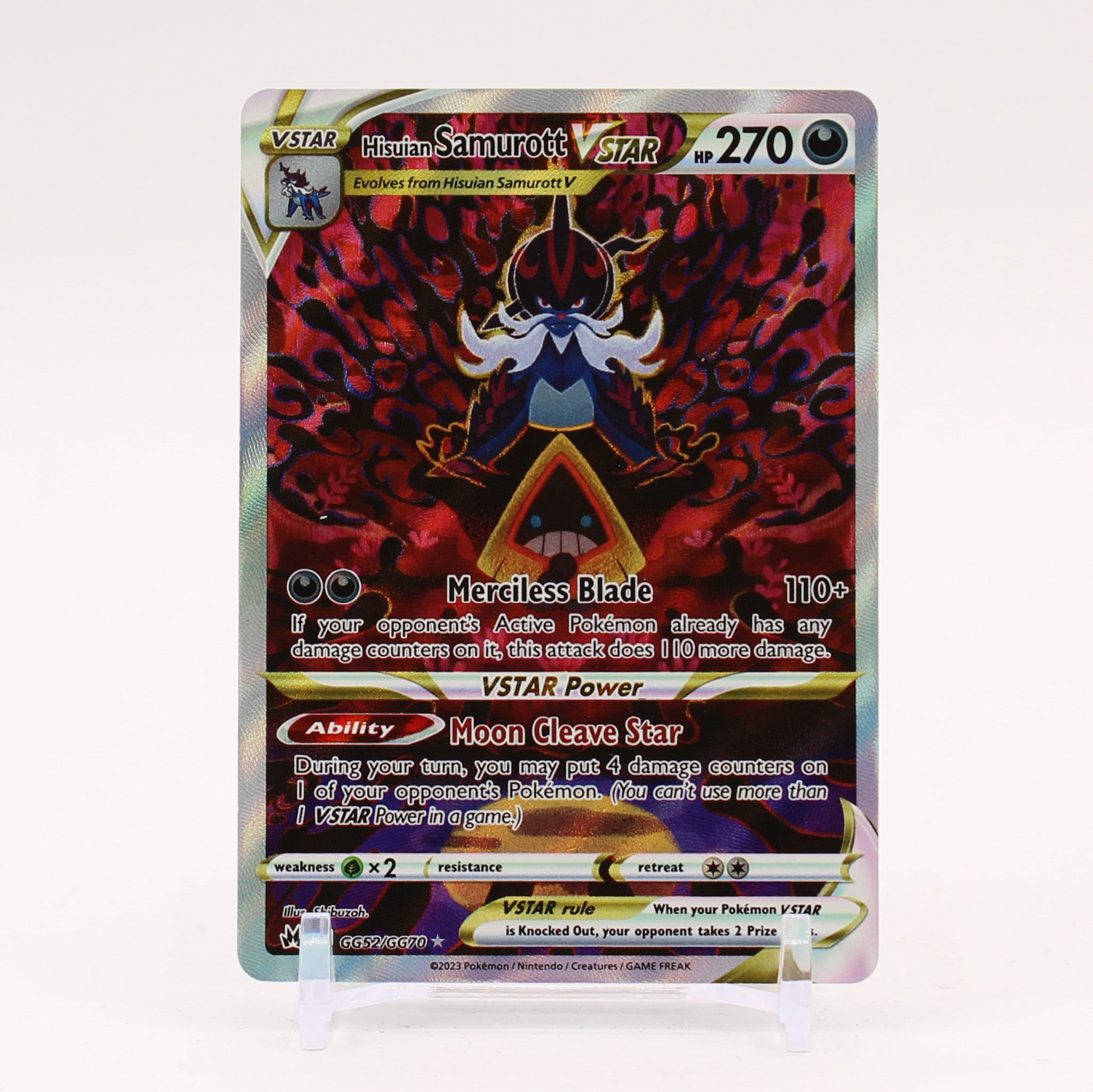 Hisuian Samurott Vstar - GG52/GG70 Crown Zenith Gallery Pokemon - NM/MINT
