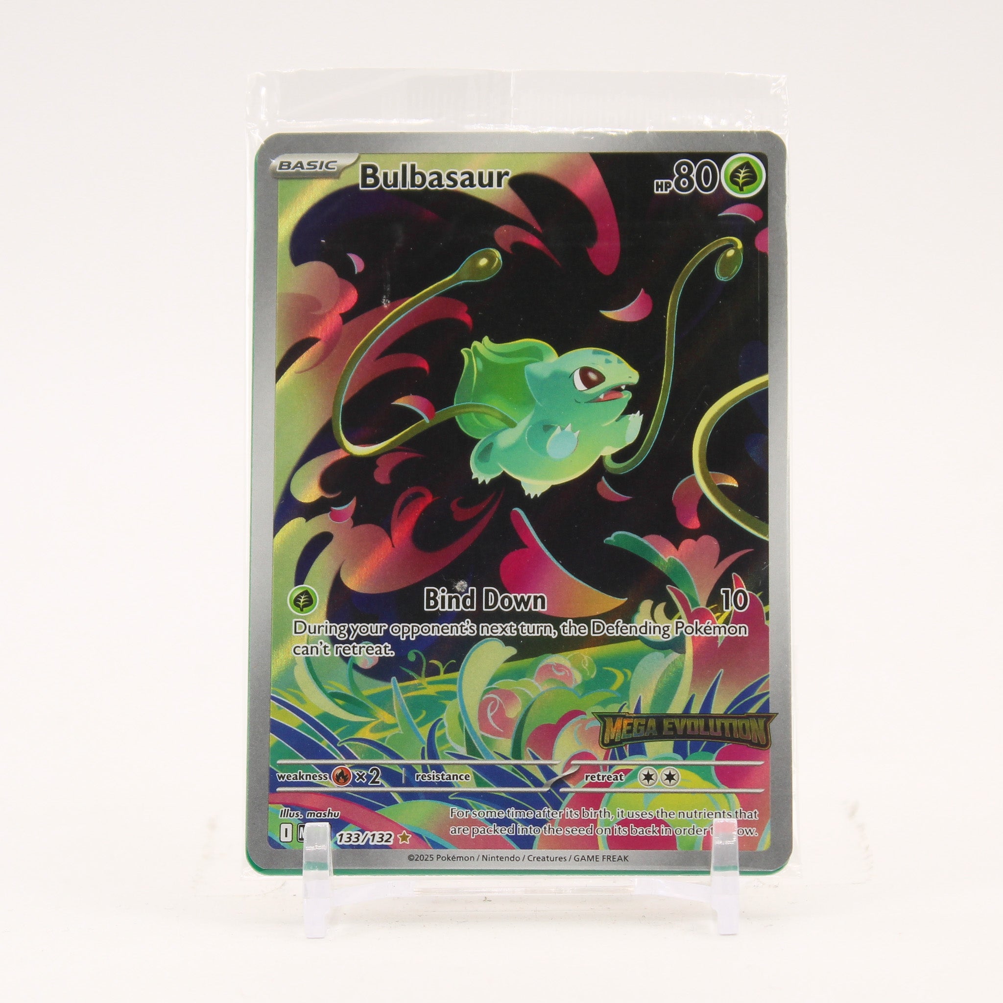 Bulbasaur - 133/132 SEALED Mega Evolution BOX TOPPER Promo Pokemon - NM/MINT