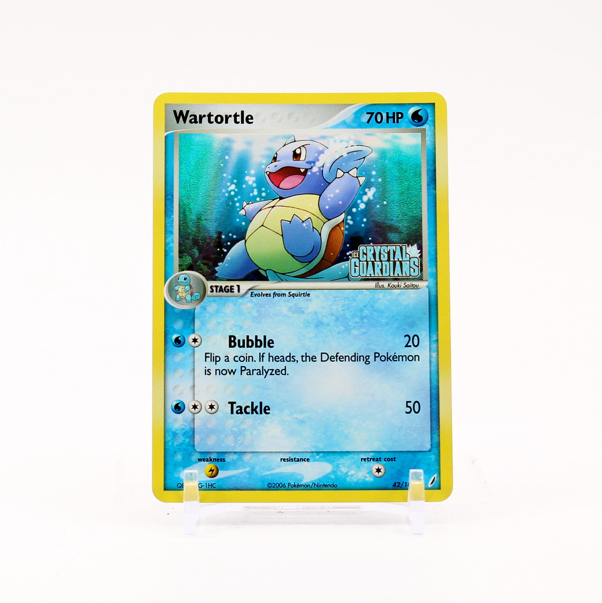 Wartortle - 42/100 Crystal Guardians Reverse Holo Pokemon - NM/LP