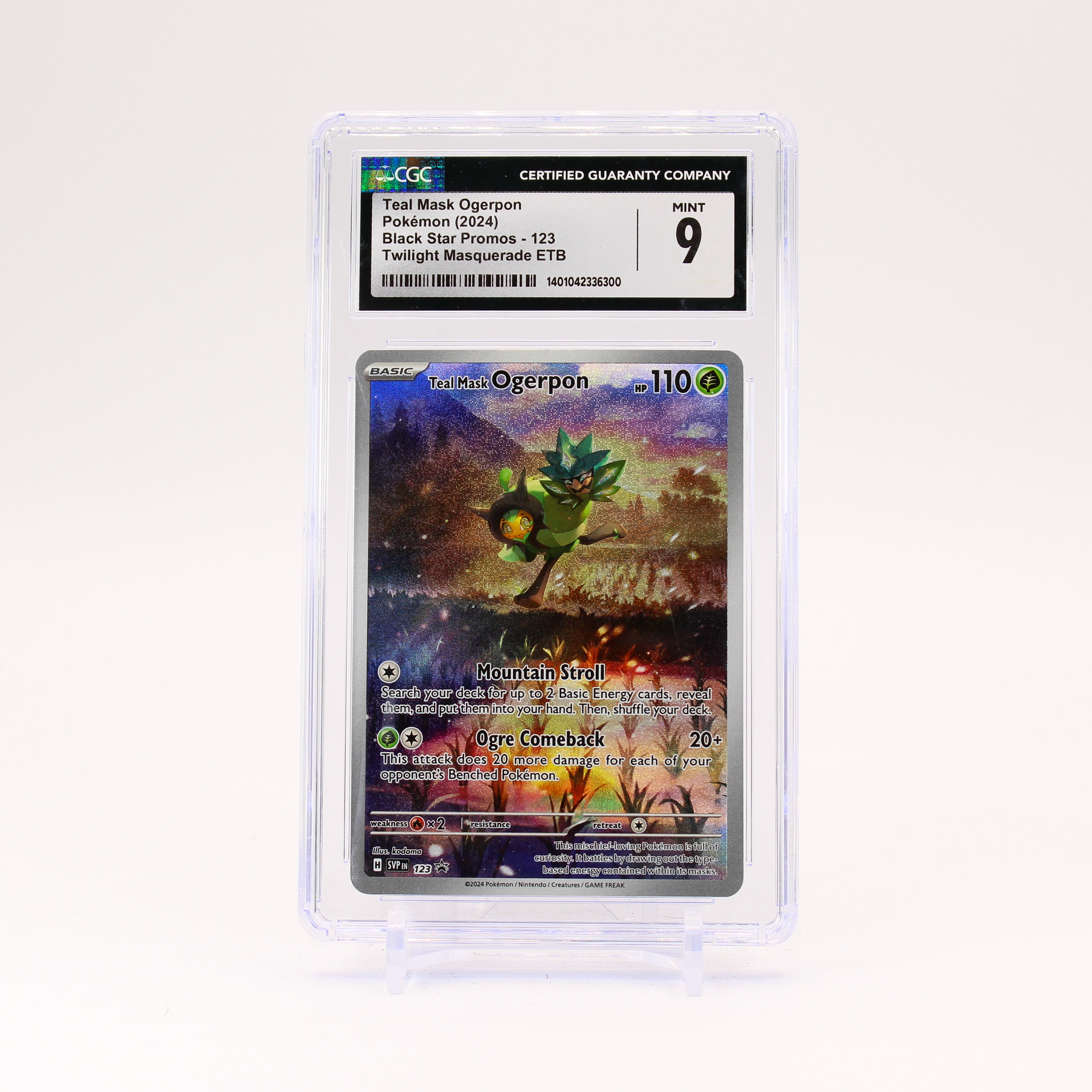 Teal Mask Ogerpon SVP123 CGC 9 Twilight Masquerade ETB Promo Pokemon MINT