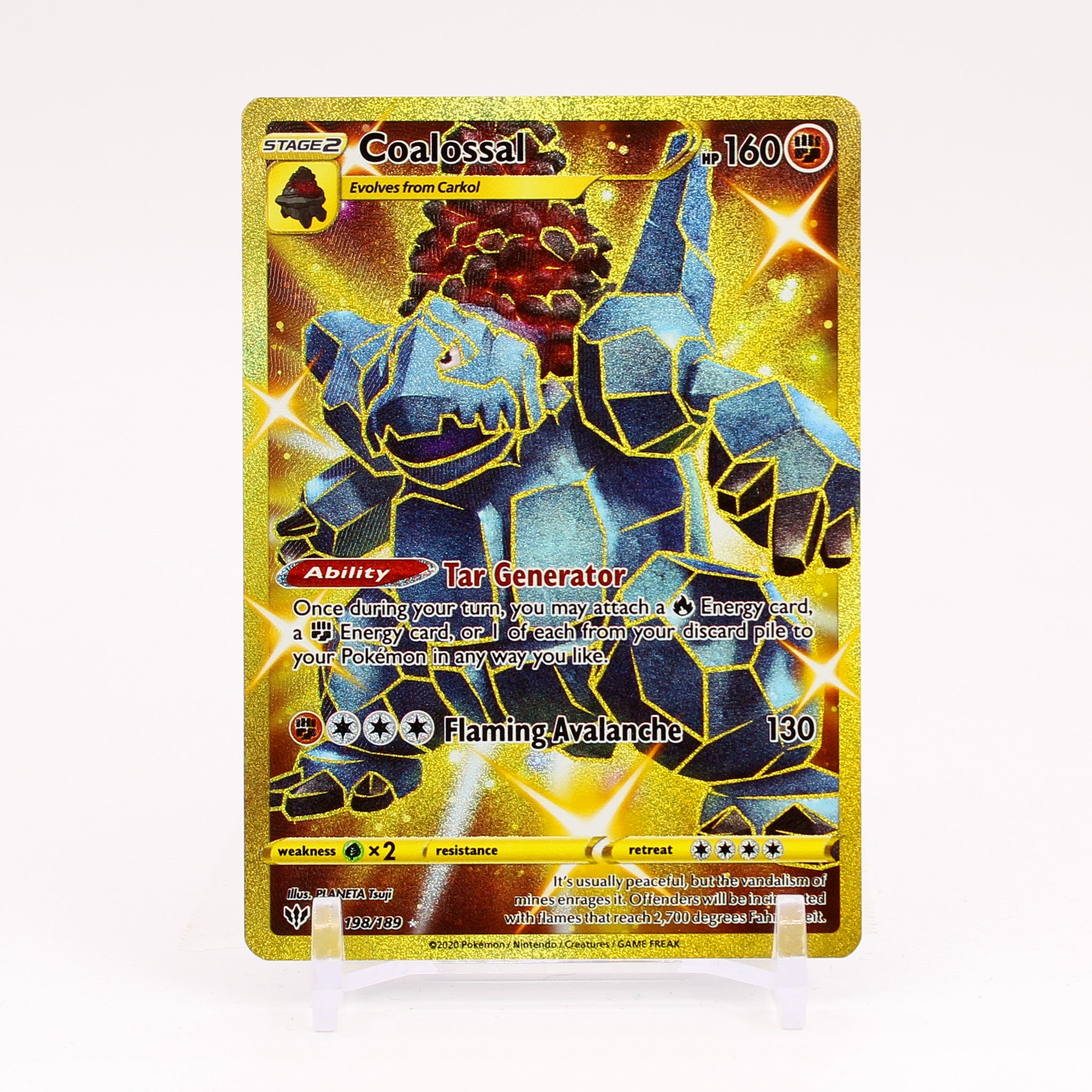 Coalossal - 198/189 Darkness Ablaze Gold Pokemon - NM/MINT