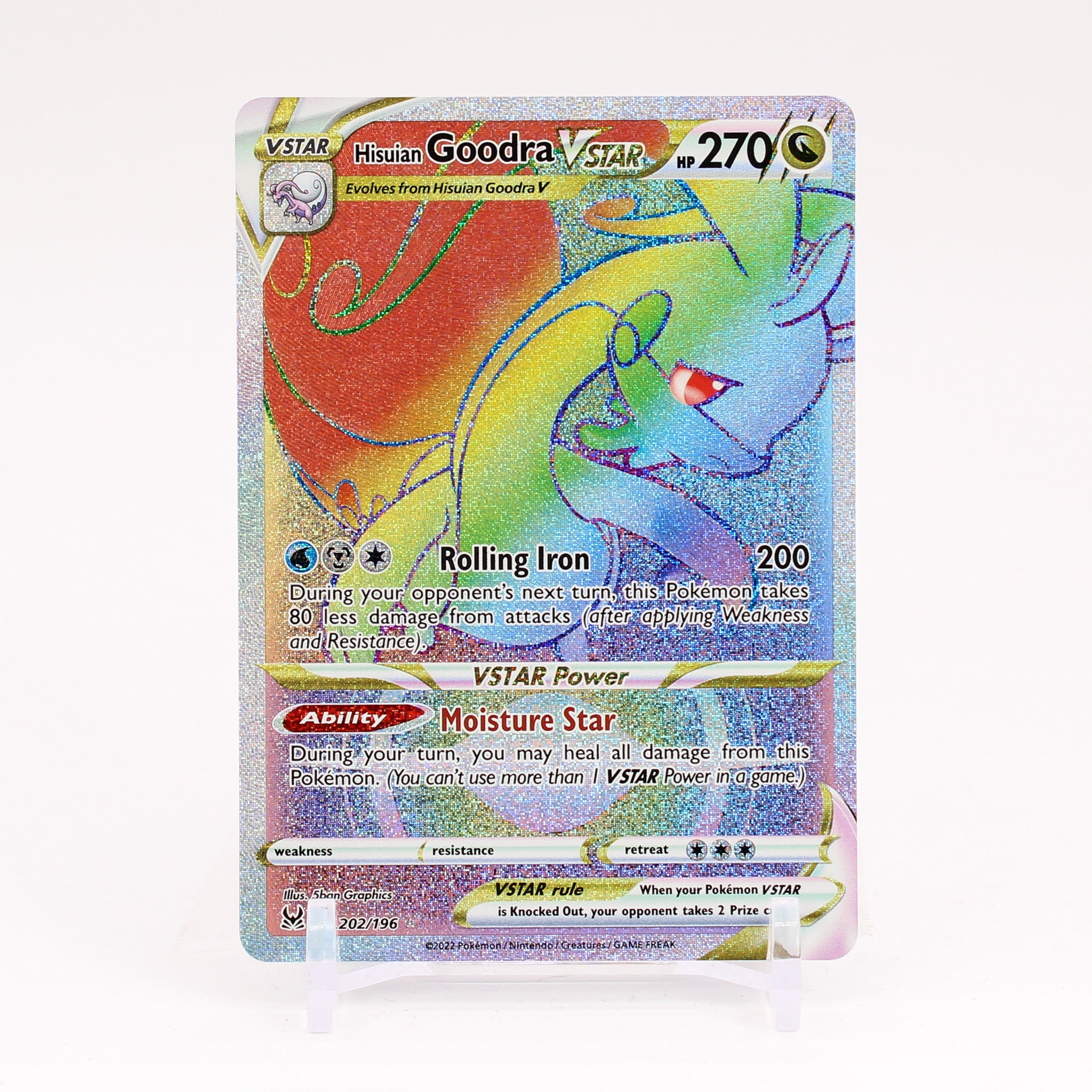 Hisuian Goodra Vstar - 202/196 Lost Origin Rainbow Pokemon - NM/MINT