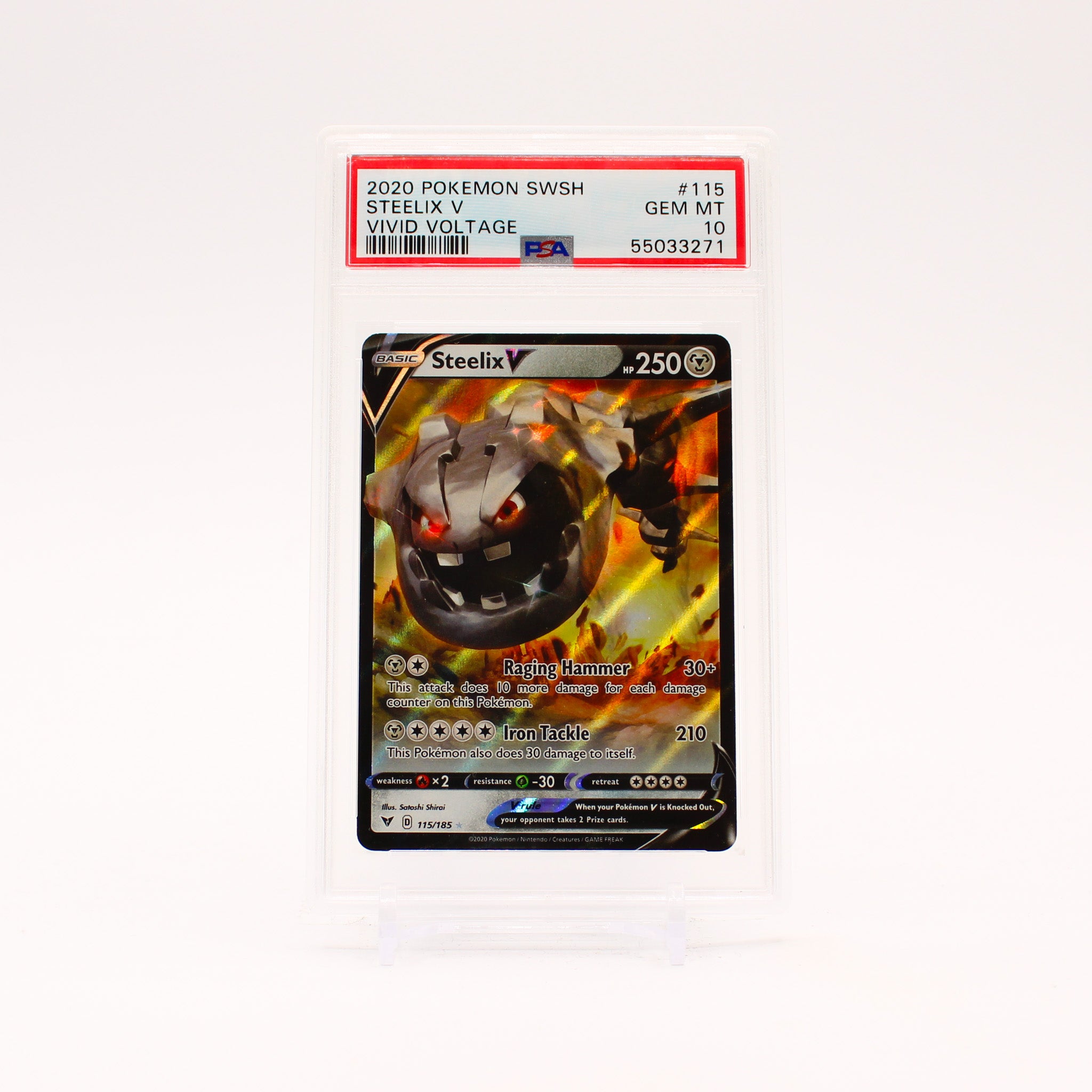 Steelix V - 115/185 PSA 10 Vivid Voltage Ultra Rare Pokemon - GEM MINT