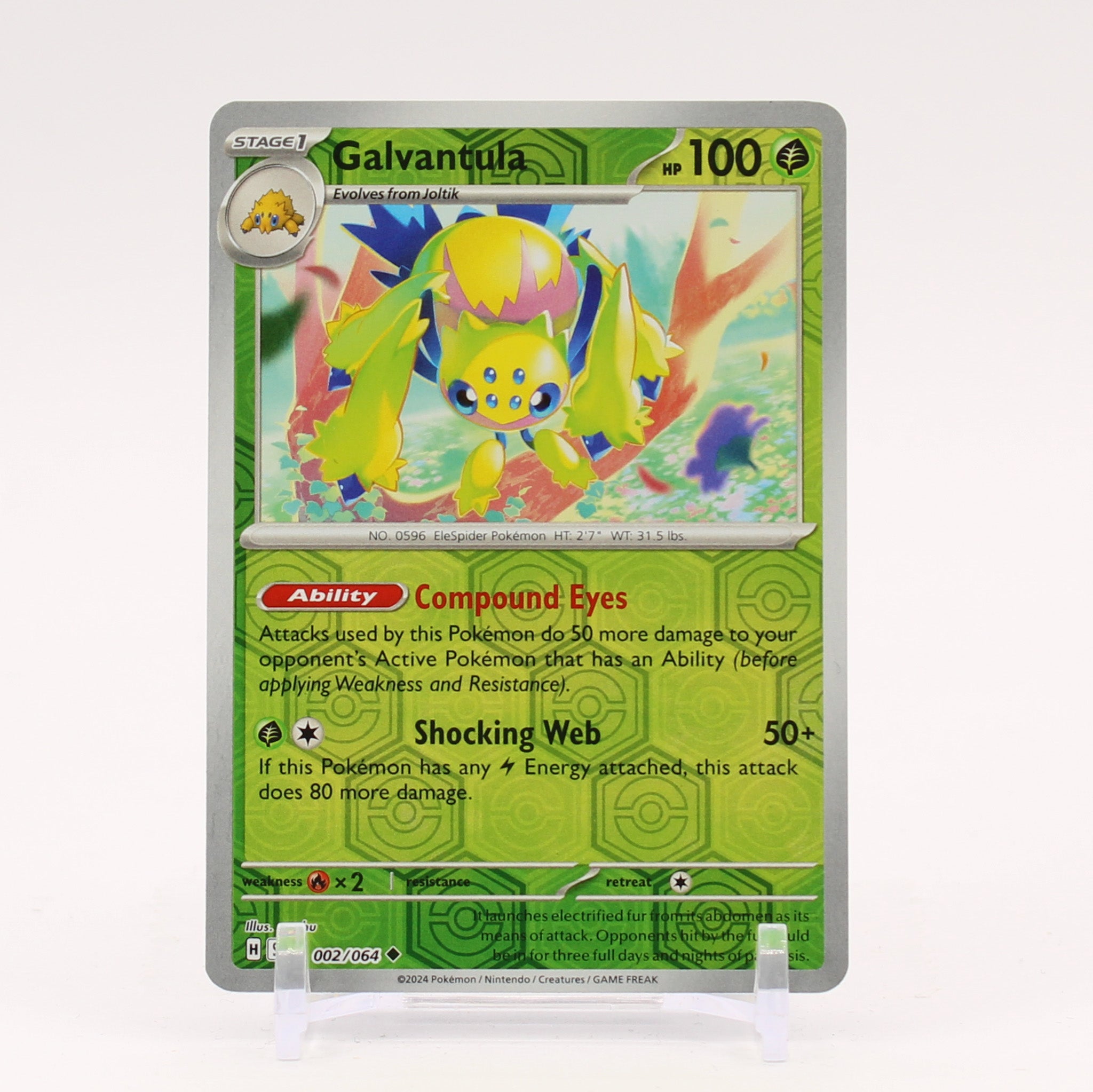 Galvantula - 002/064 Shrouded Fable REVERSE HOLO Pokemon - NM/MINT