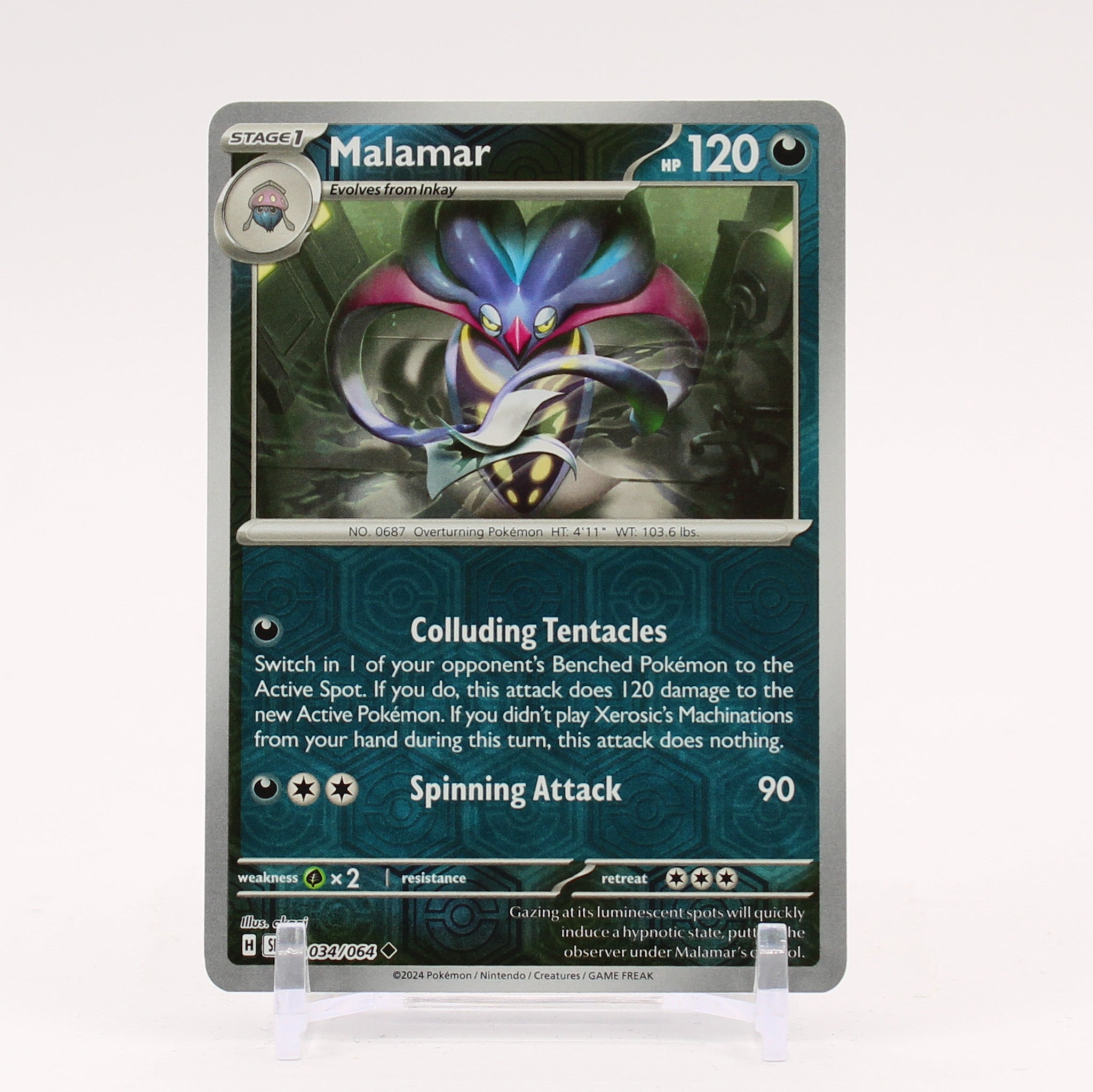 Malamar - 034/064 Shrouded Fable REVERSE HOLO Pokemon - NM/MINT
