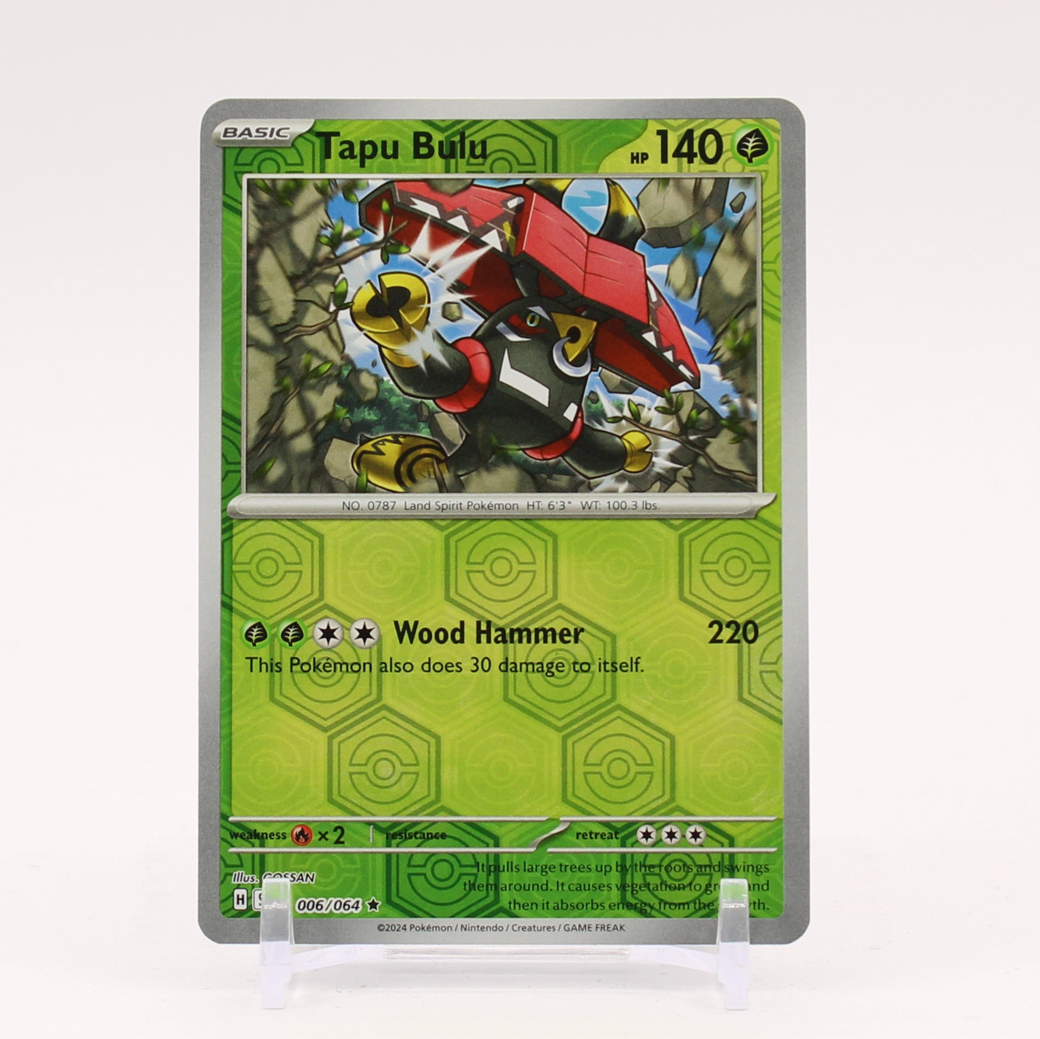 Tapu Bulu - 006/064 Shrouded Fable REVERSE HOLO Rare Pokemon - NM/MINT