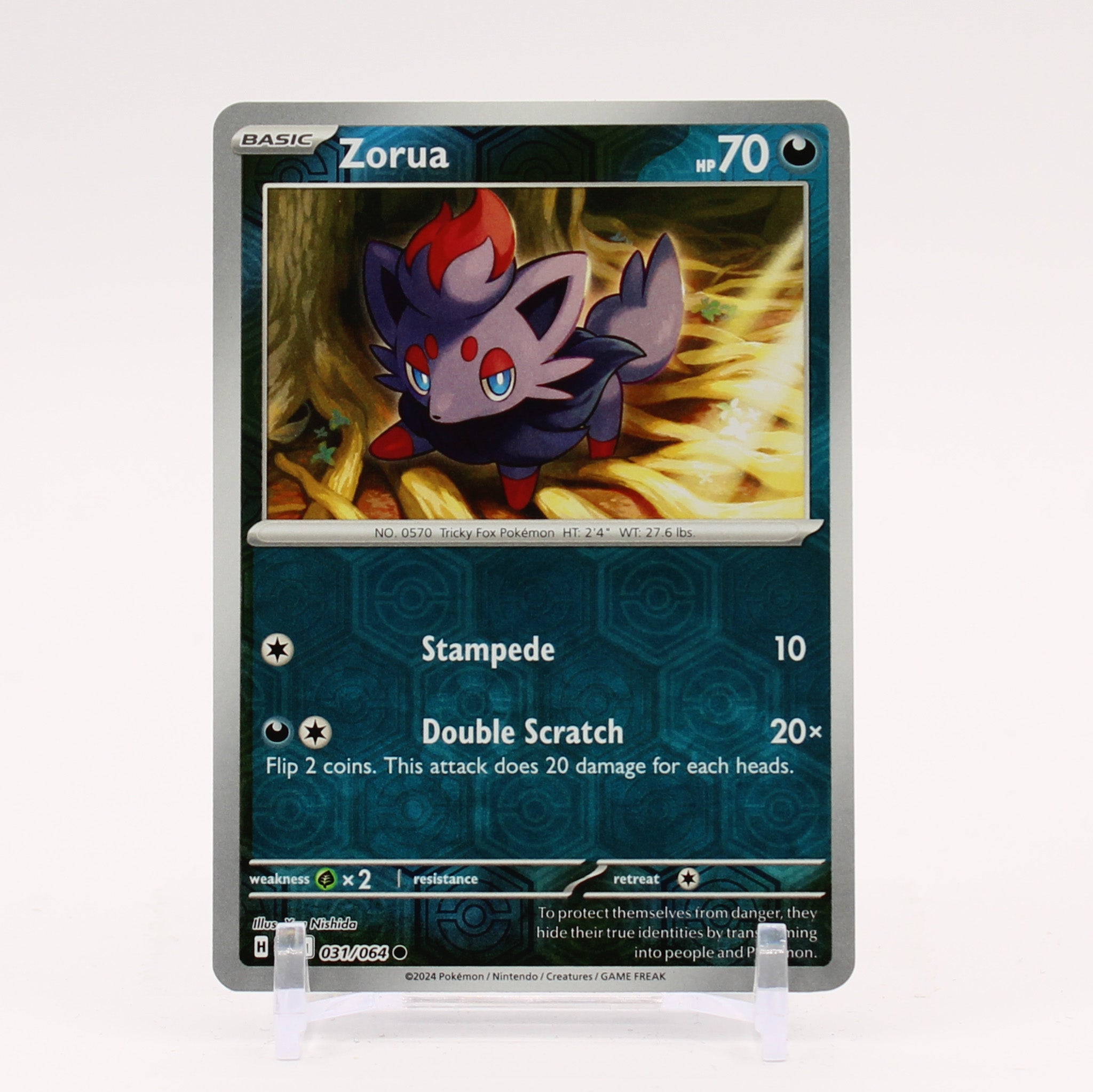 Zorua - 031/064 Shrouded Fable REVERSE HOLO Pokemon - NM/MINT