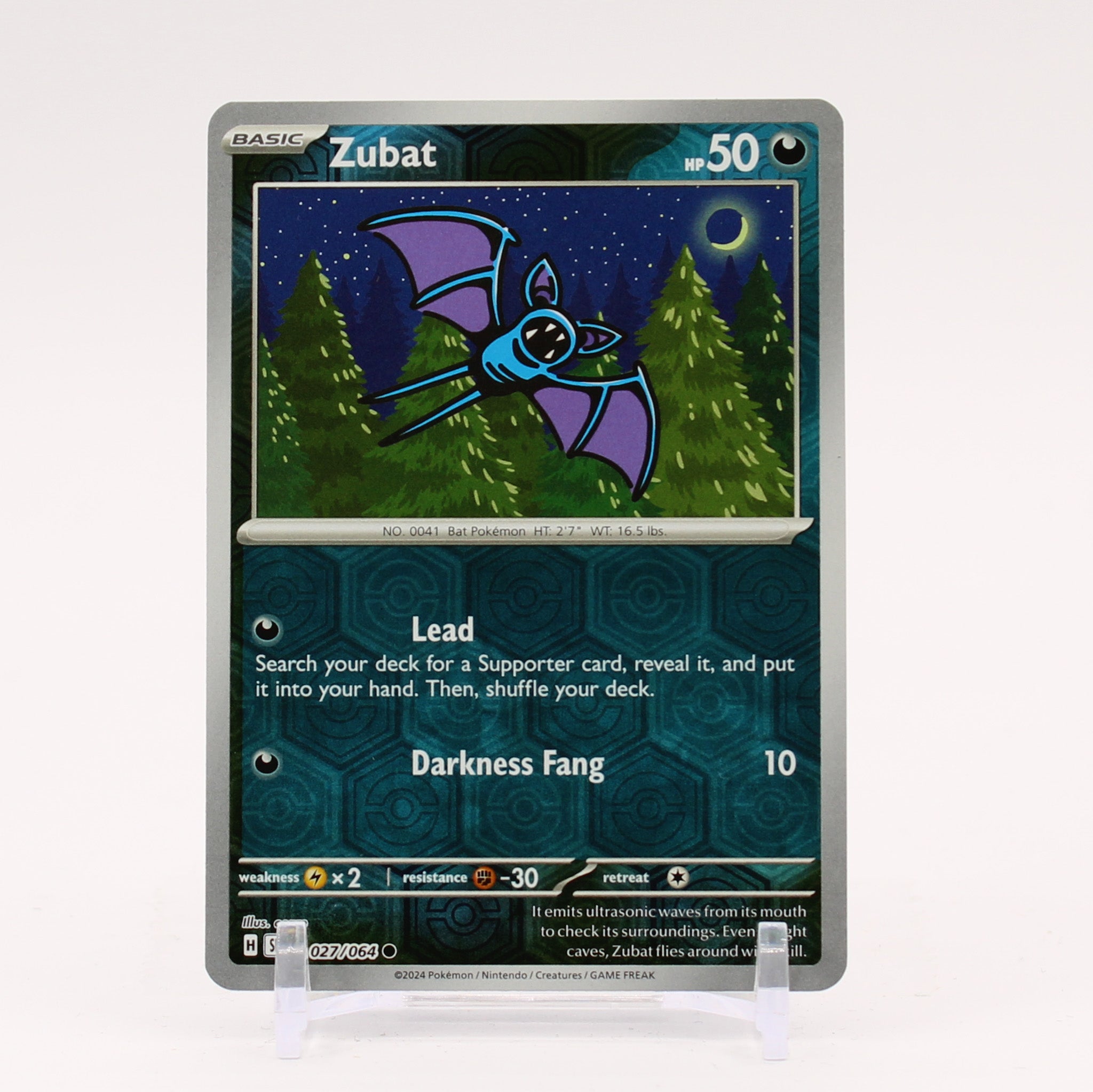 Zubat - 027/064 Shrouded Fable REVERSE HOLO Pokemon - NM/MINT