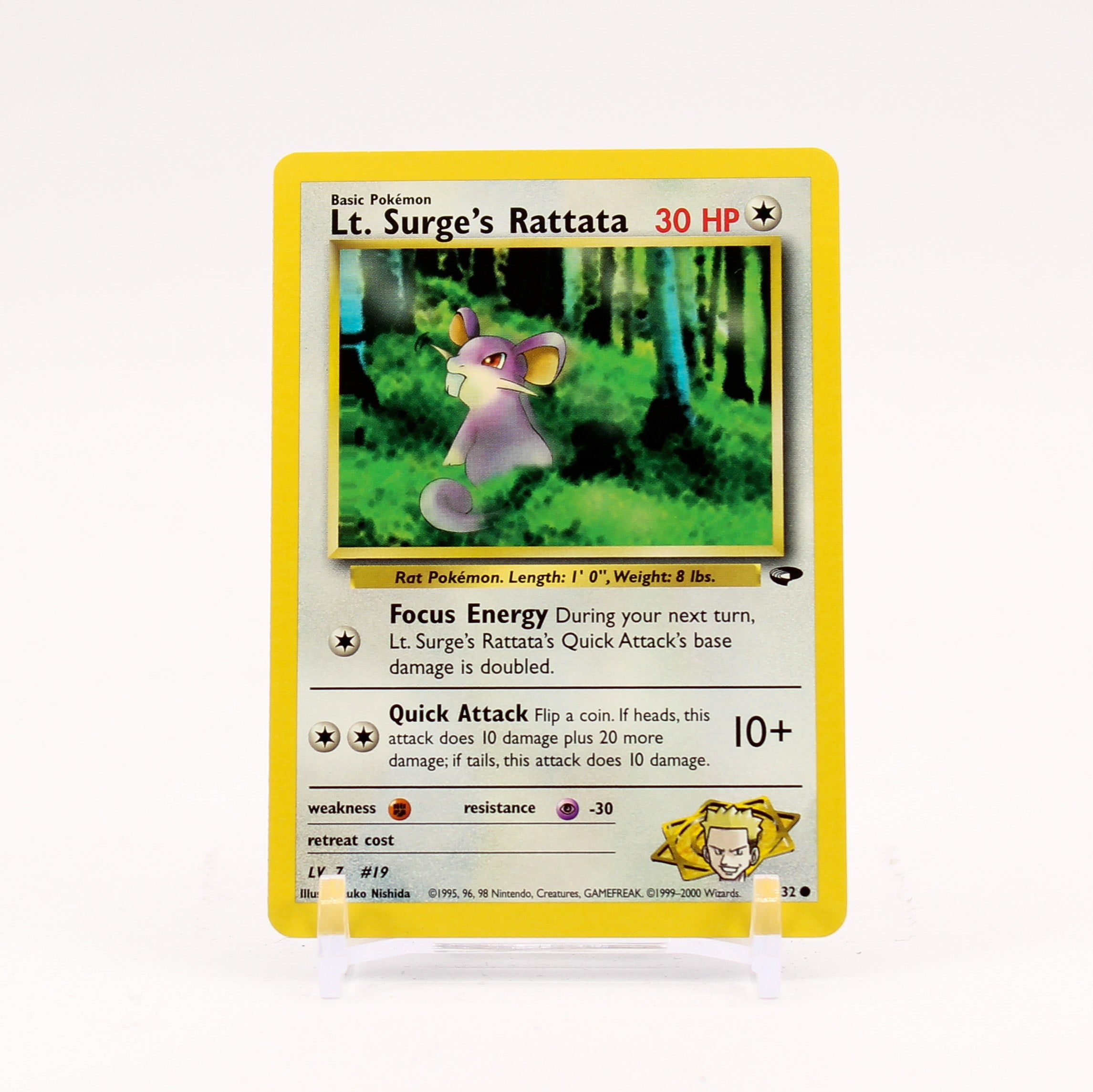 Lt. Surge's Rattata - 85/132 Gym Challenge Common Pokemon -	NM