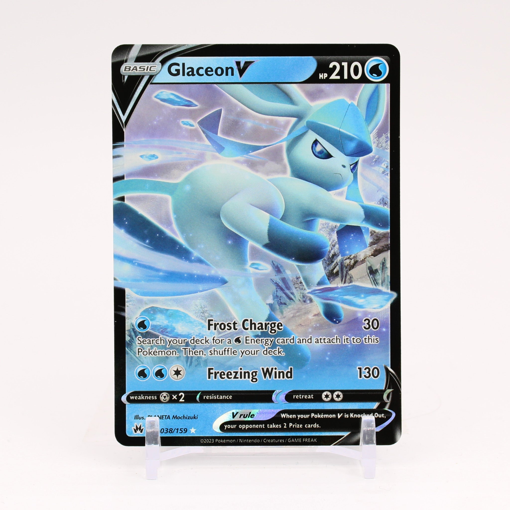 Glaceon V- 038/159 Crown Zenith Ultra Rare Pokemon - NM/MINT