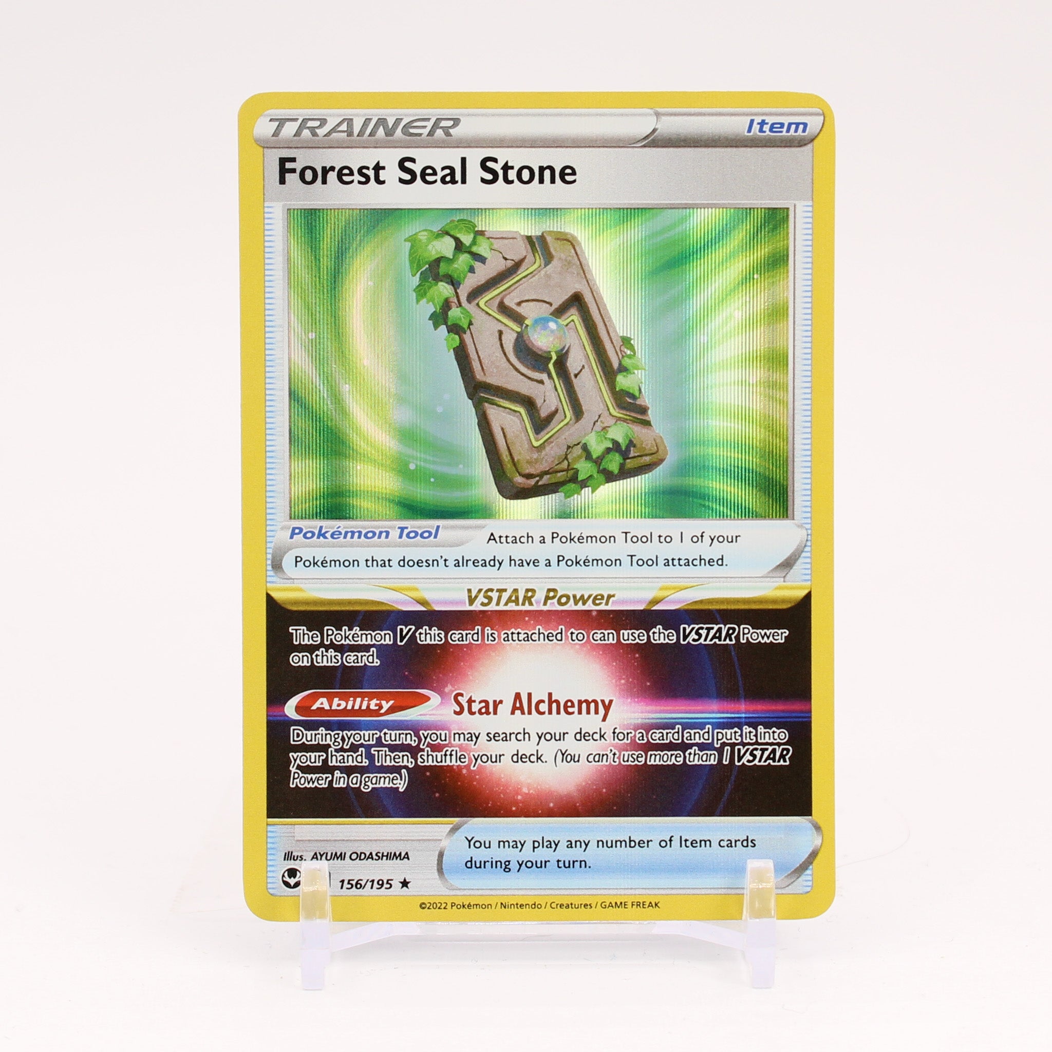 Forest Seal Stone - 156/195 Silver Tempest Holo Rare Trainer - NM/MINT