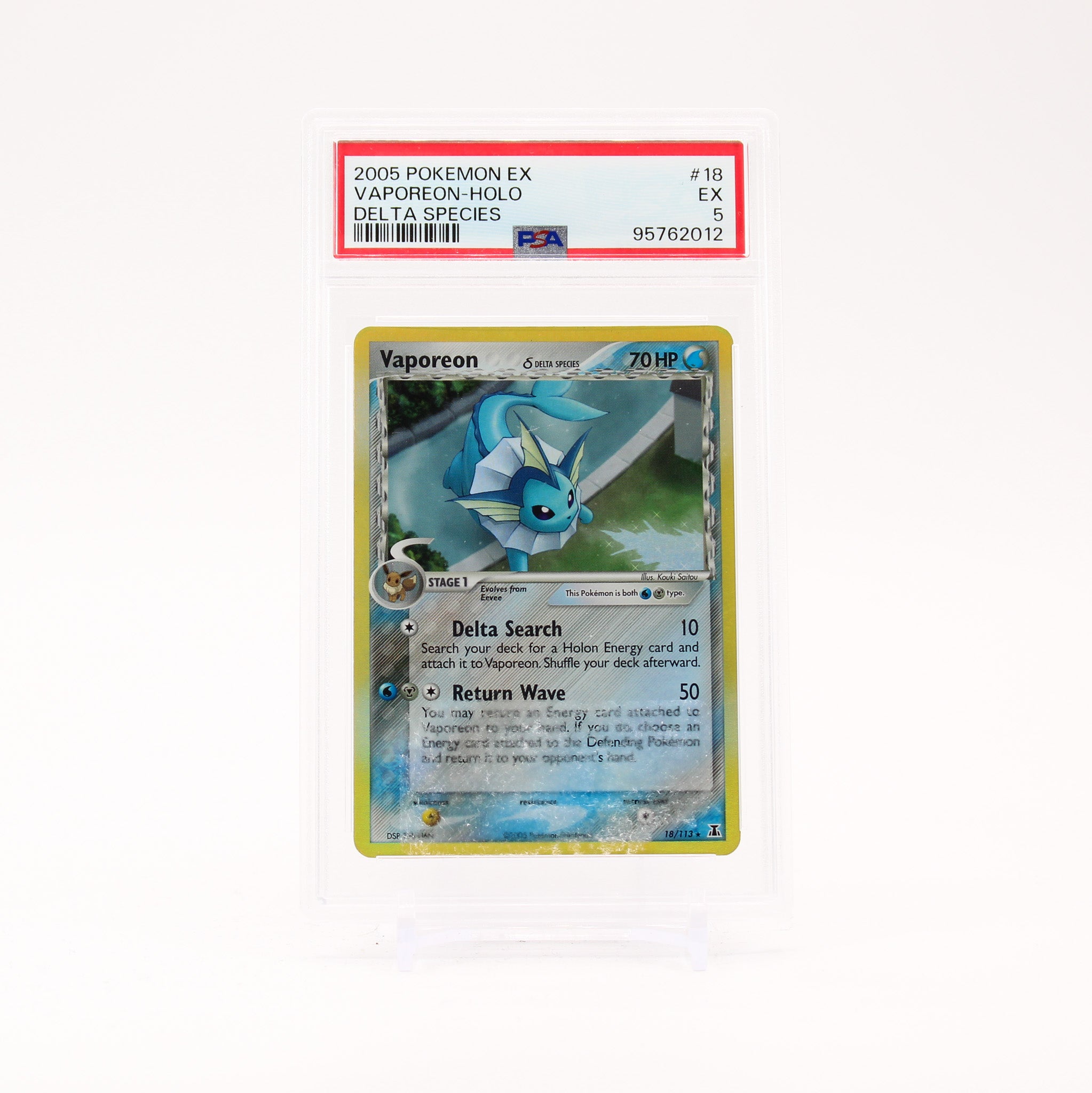 Vaporeon - 18/113 PSA 5 Delta Species Holo Rare Pokemon - EX