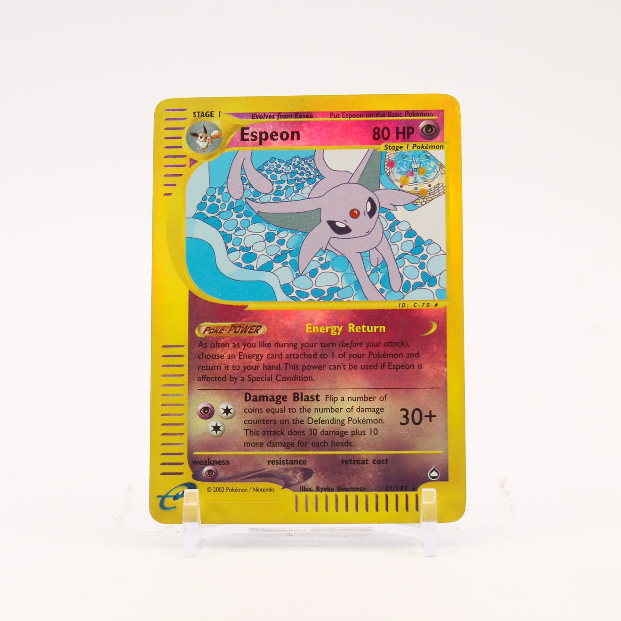 Espeon - 11/147 Aquapolis e-Reader Reverse Holo Rare Pokemon - MP