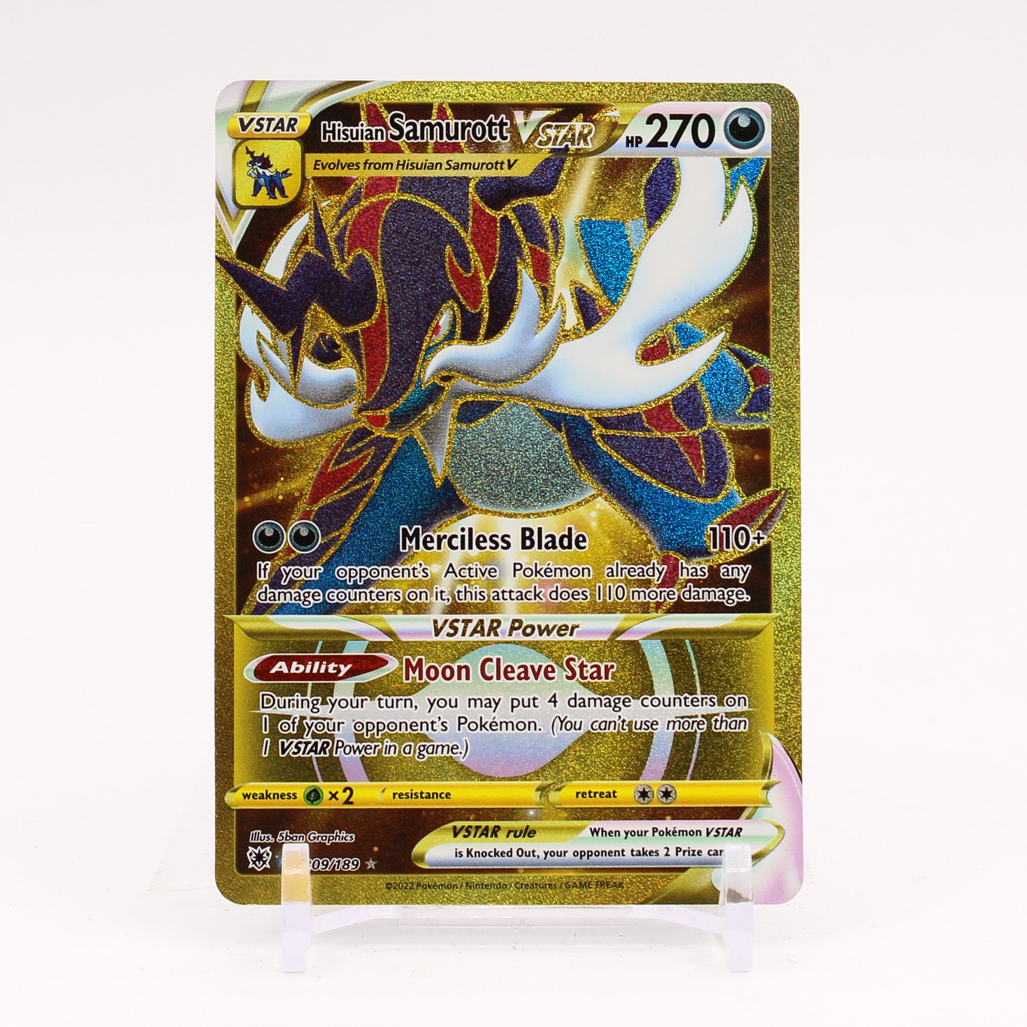 Hisuian Samurott Vstar - 209/189 Astral Radiance Gold Pokemon - NM/MINT