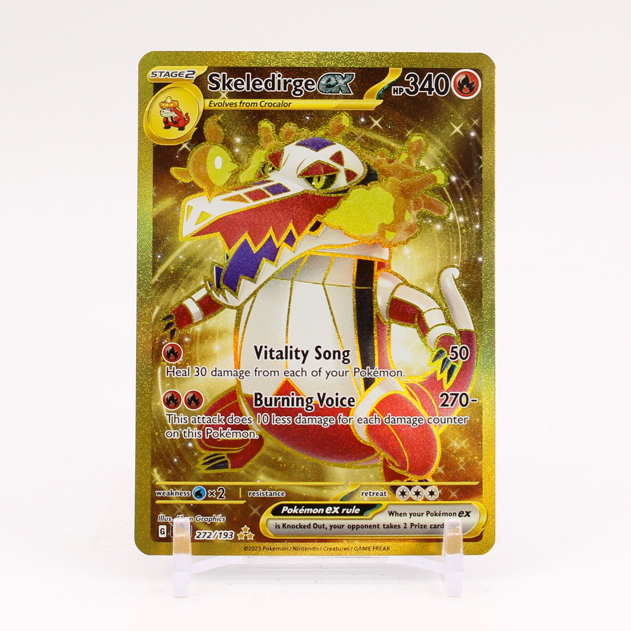 Skeledirge ex - 272/193 Paldea Evolved Gold Pokemon - NM/MINT