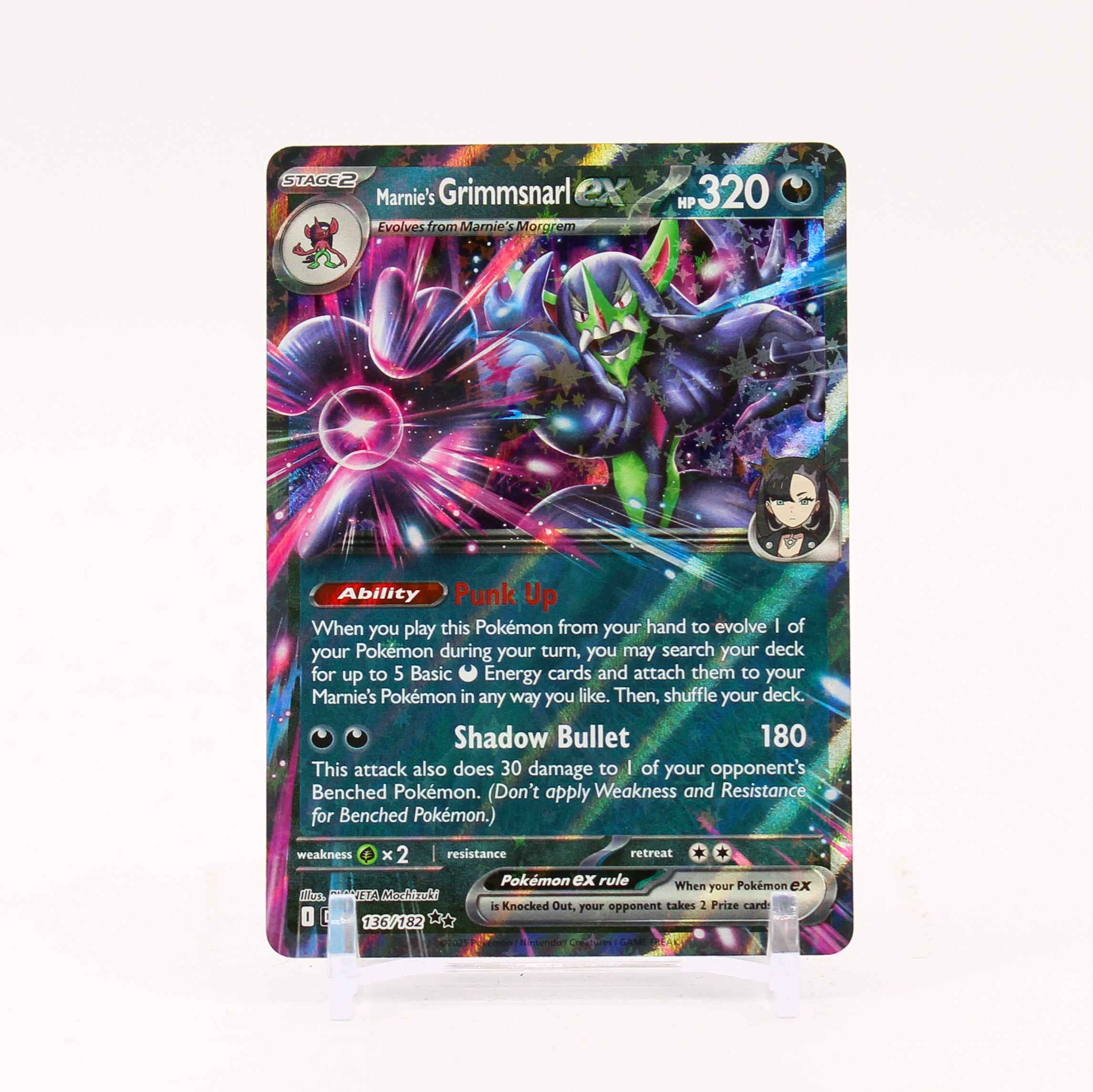 Marnie's Grimmsnarl ex - 136/182 Destined Rivals Double Rare Pokemon - NM/MINT