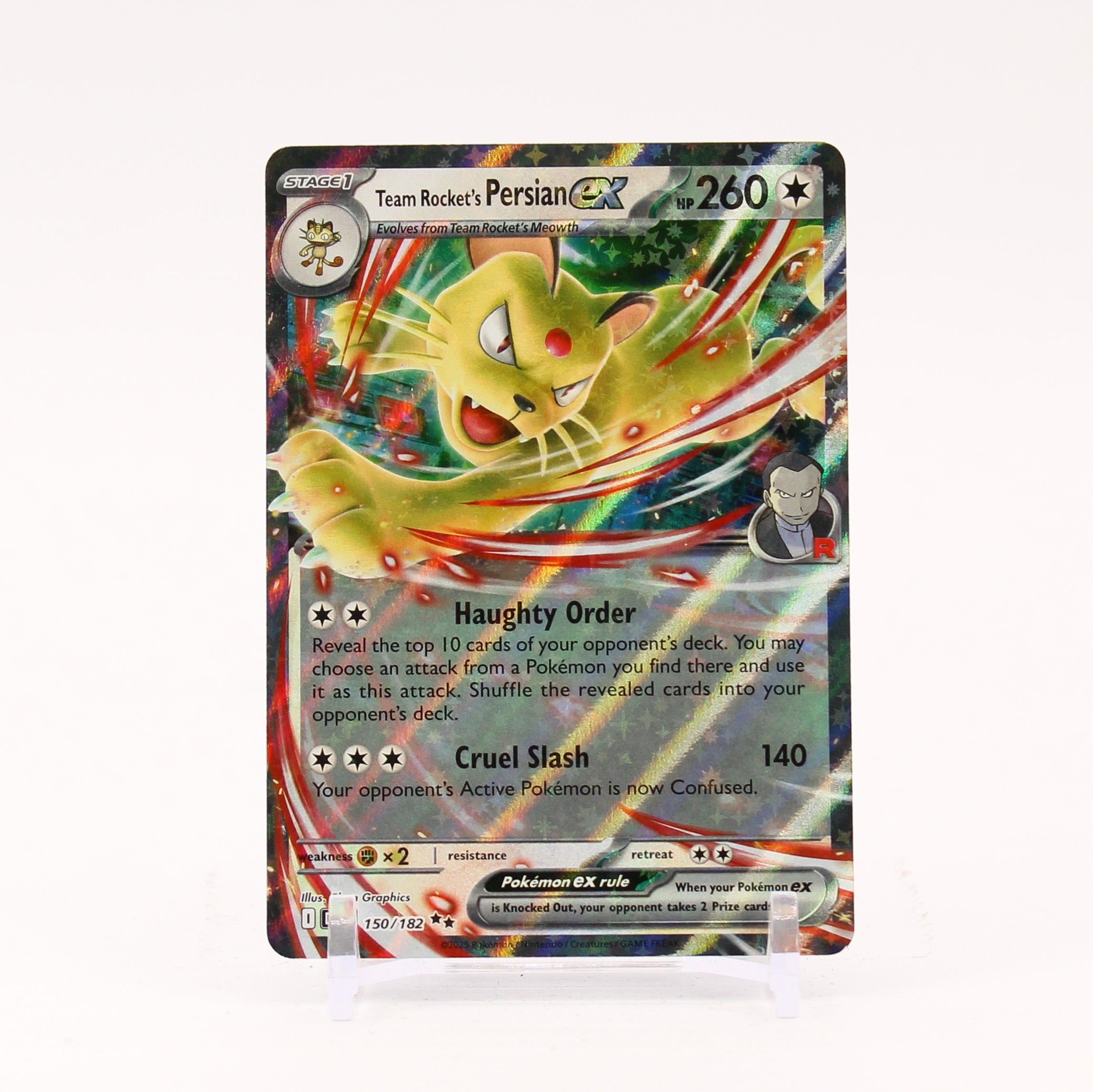 Team Rocket's Persian ex - 150/182 Destined Rivals Double Rare Pokemon - NM/MINT