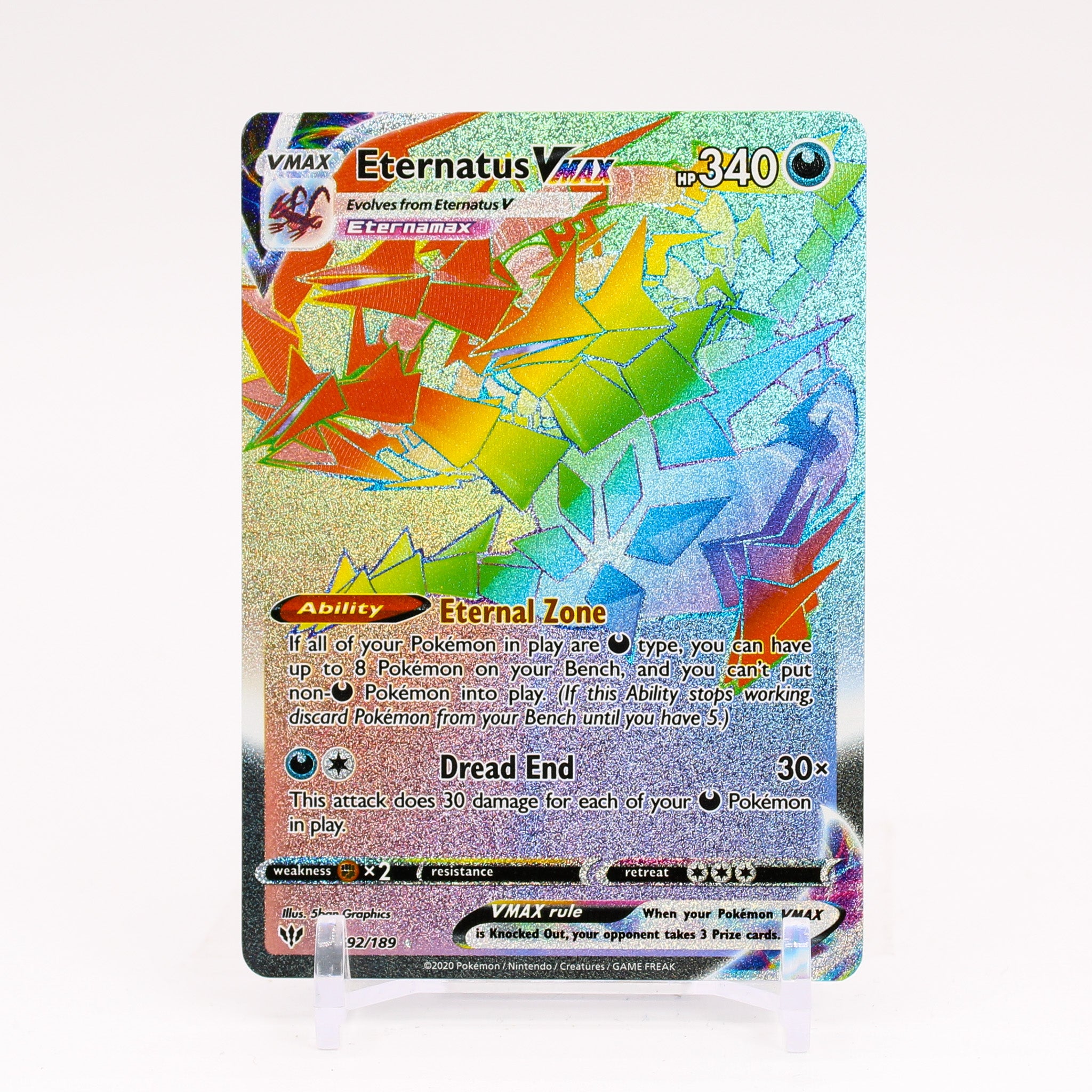 Eternatus Vmax - 192/189 Darkness Ablaze Rainbow Pokemon - NM/MINT