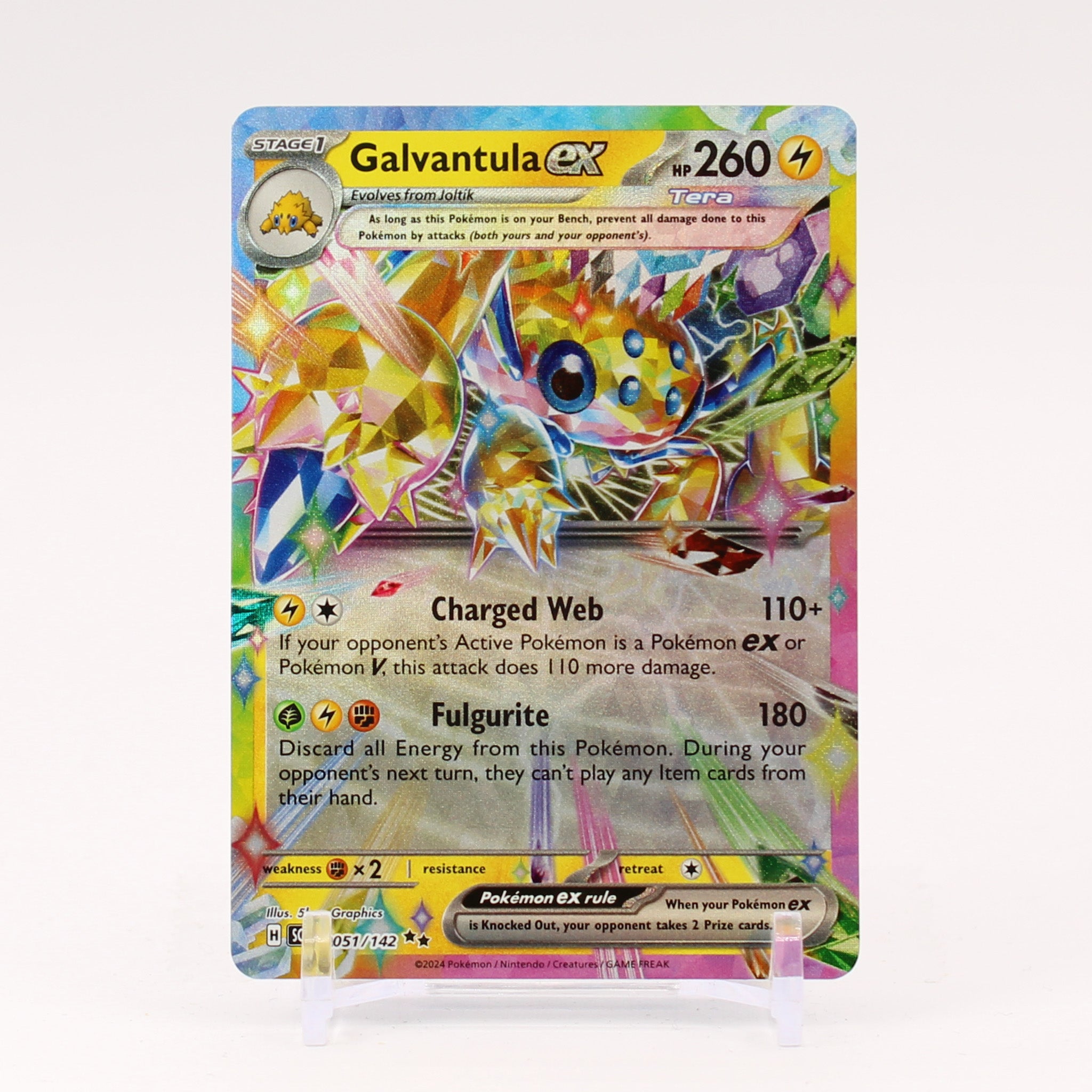 Galvantula ex - 051/142 Stellar Crown Double Rare Pokemon - NM/MINT