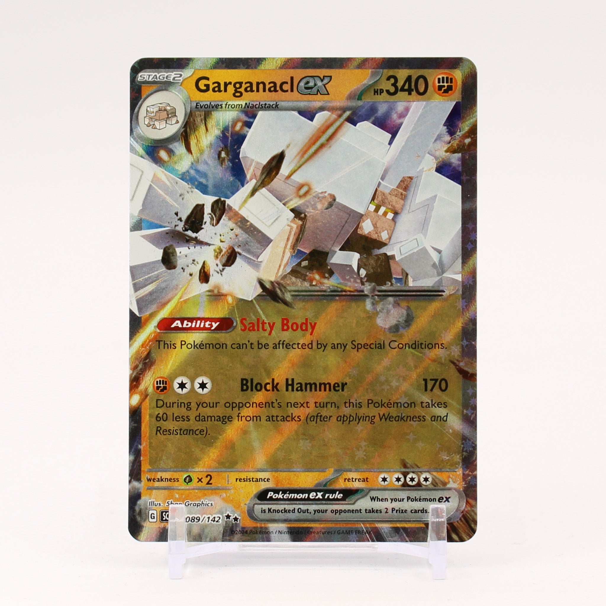 Garganacl ex - 089/142 Stellar Crown Double Rare Pokemon - NM/MINT
