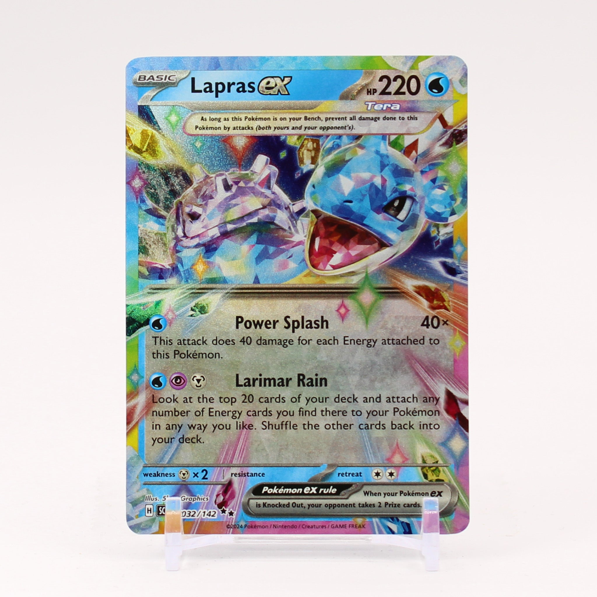Lapras ex - 032/142 Stellar Crown Double Rare Pokemon - NM/MINT