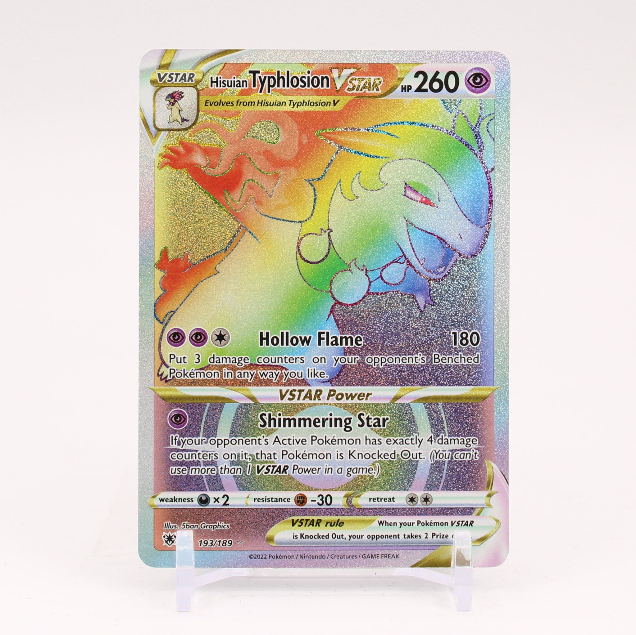 Hisuian Typhlosion Vstar 193/189 Astral Radiance Rainbow Pokemon NM/MINT