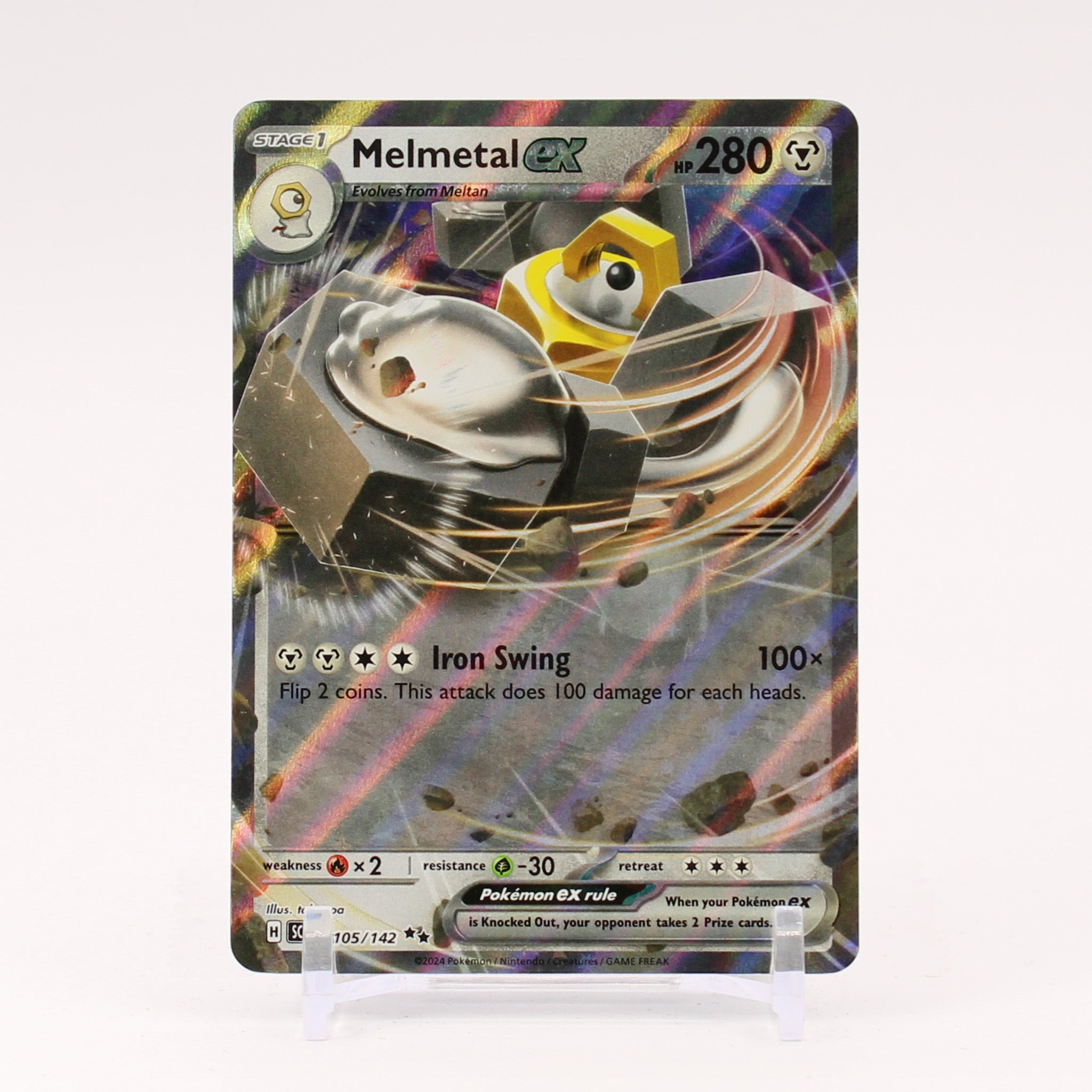 Melmetal ex - 105/142 Stellar Crown Double Rare Pokemon - NM/MINT